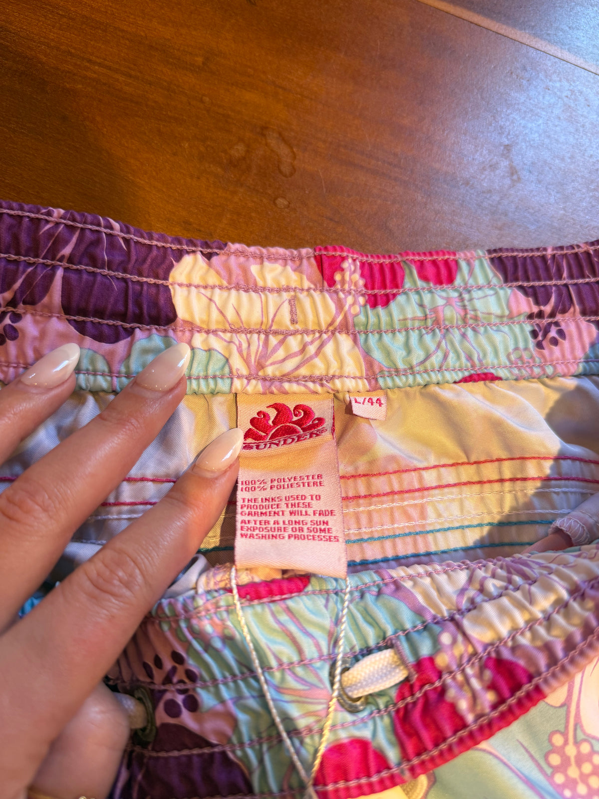 Pink Hibiscus Print Shorts - Large