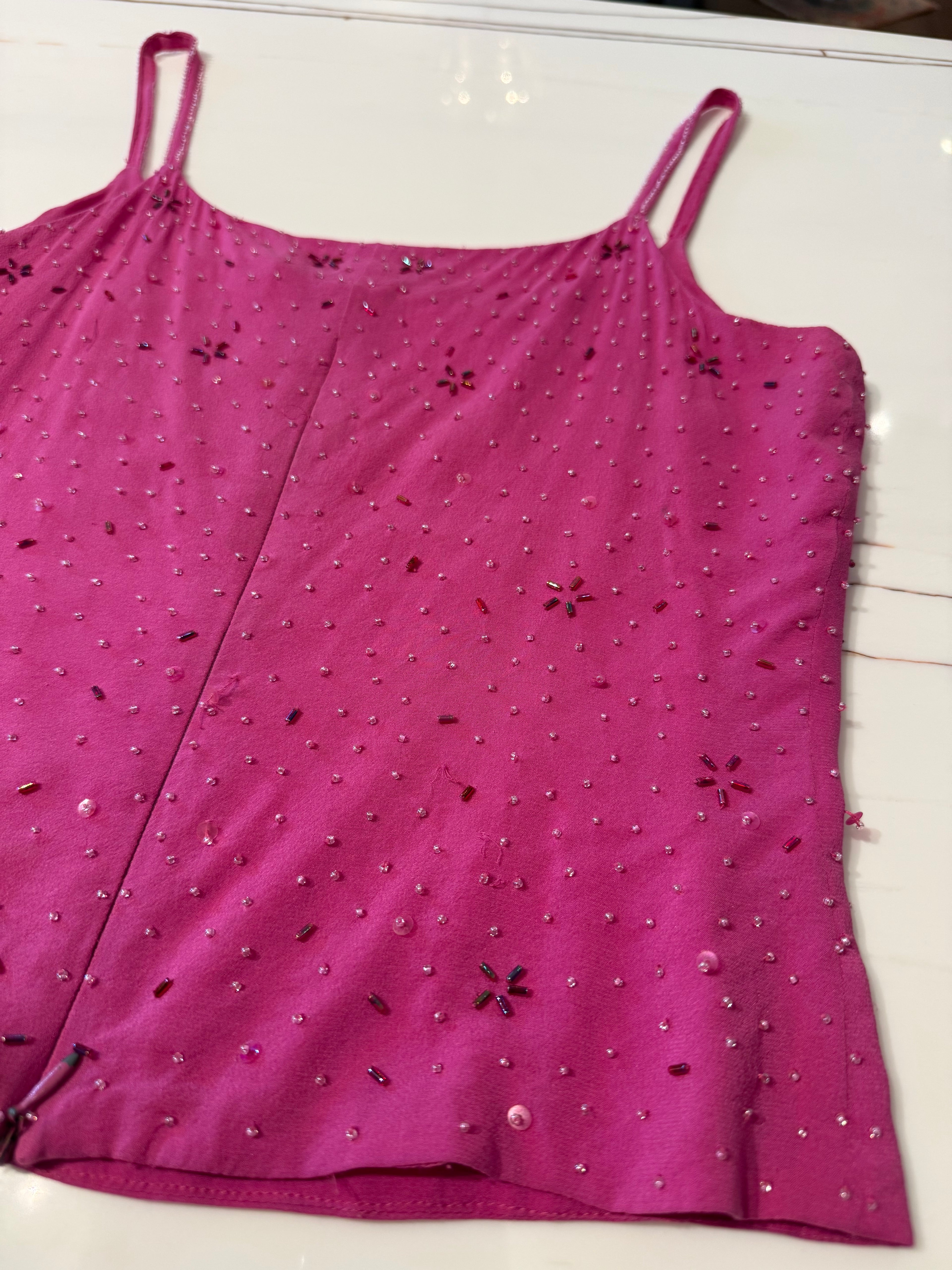 Pink Arden B Beaded Tank - Size 4