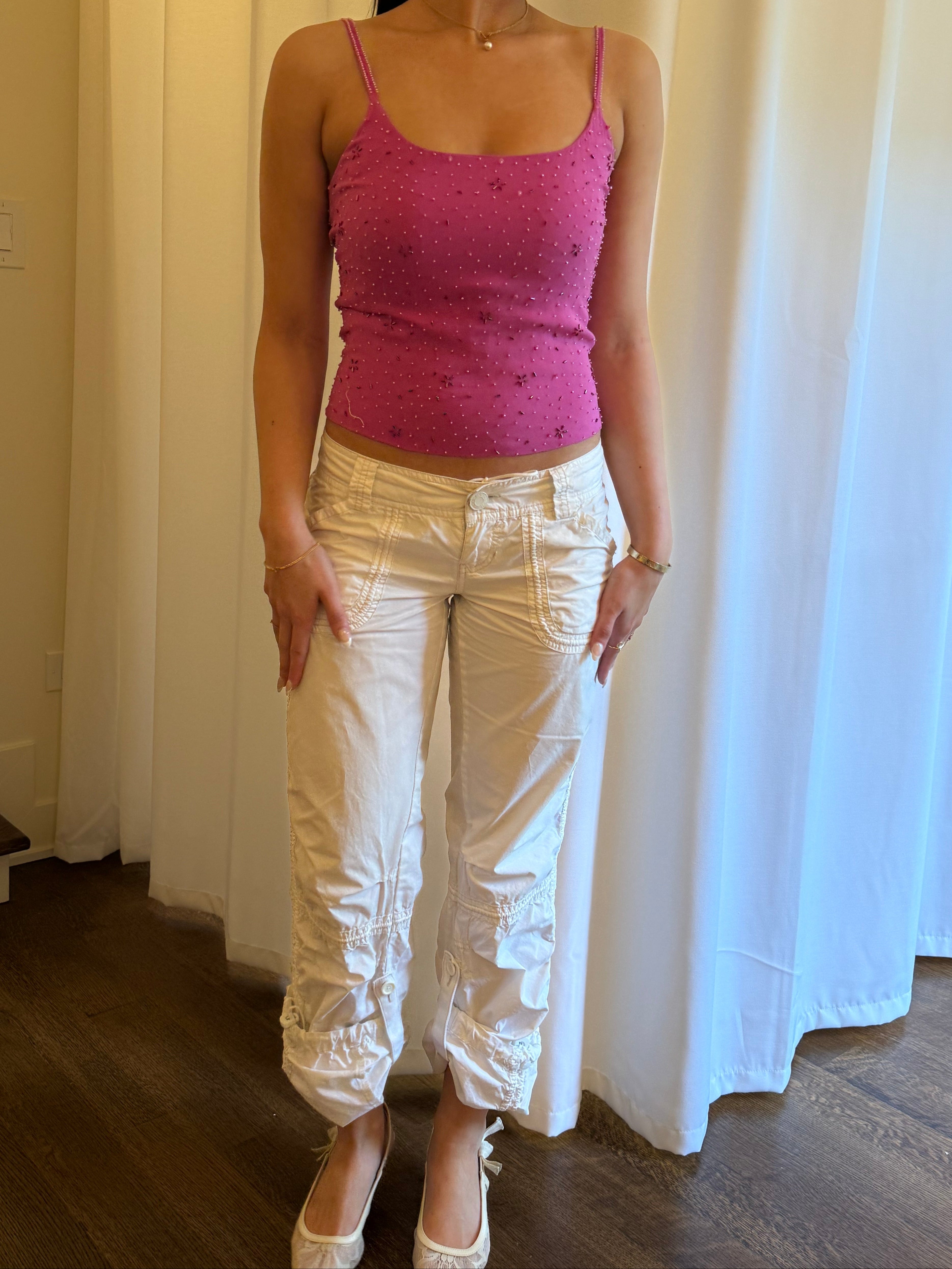 Pink Arden B Beaded Tank - Size 4