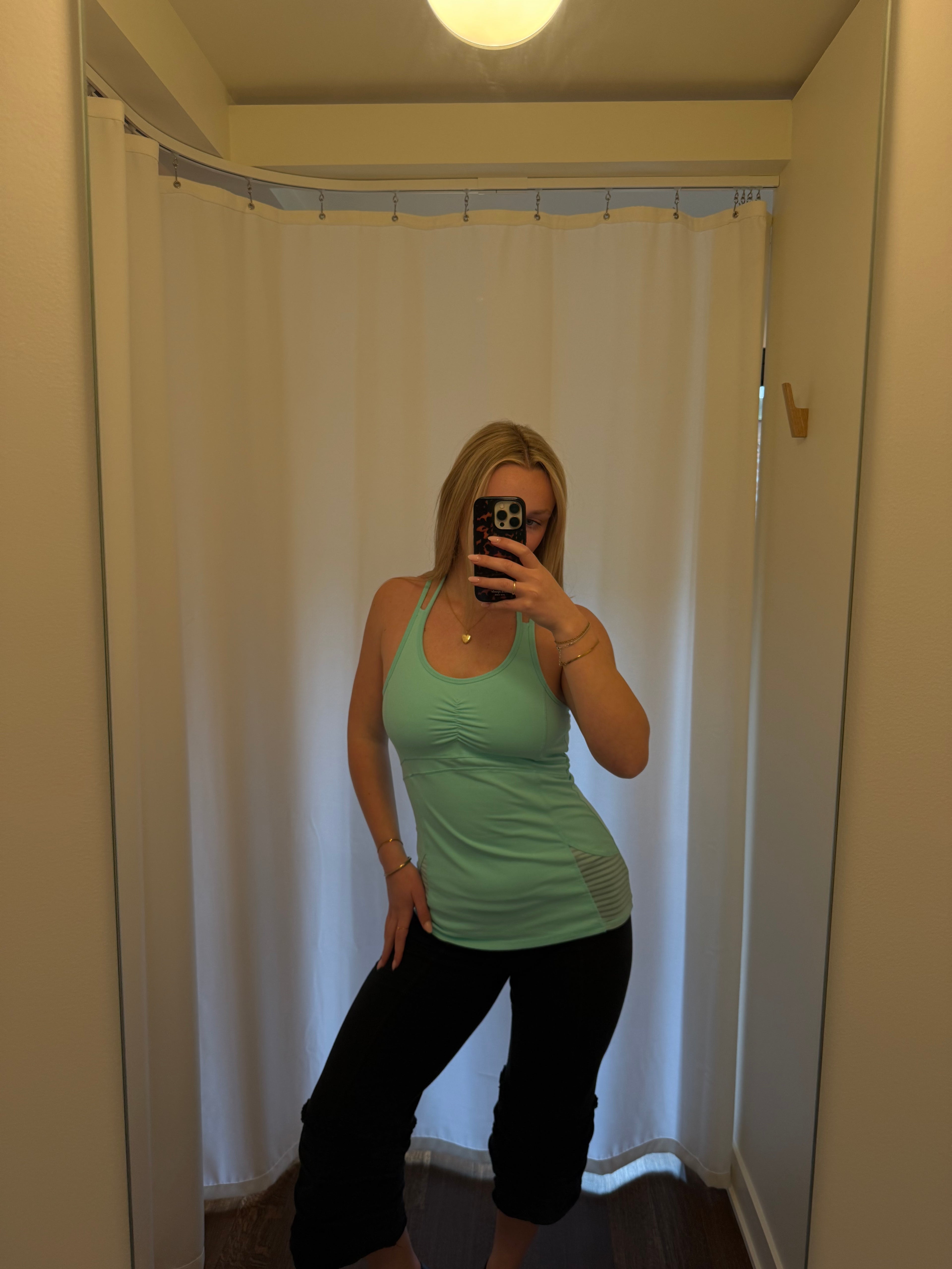 Teal Double Strap Longline Tank - Medium