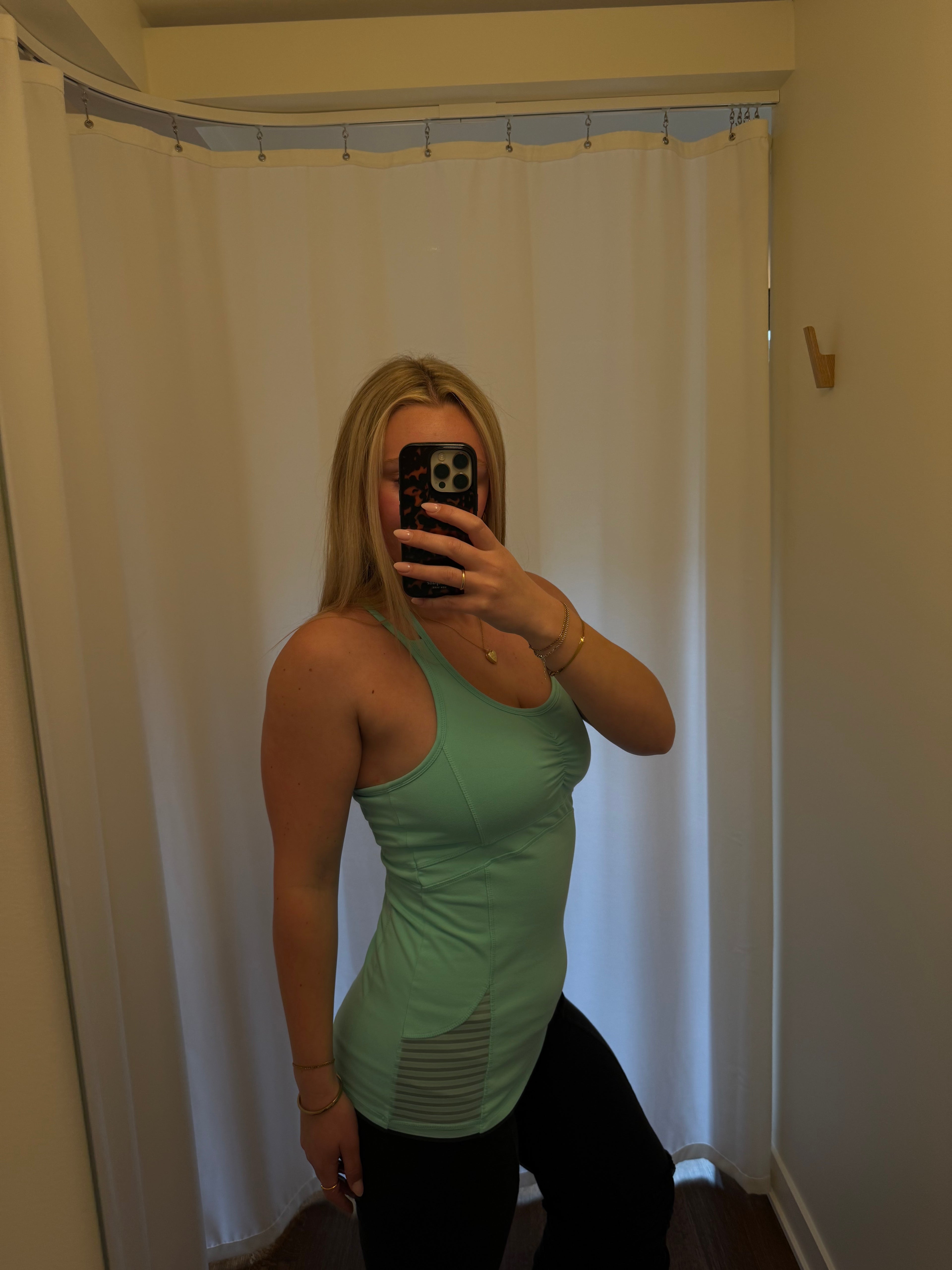 Teal Double Strap Longline Tank - Medium