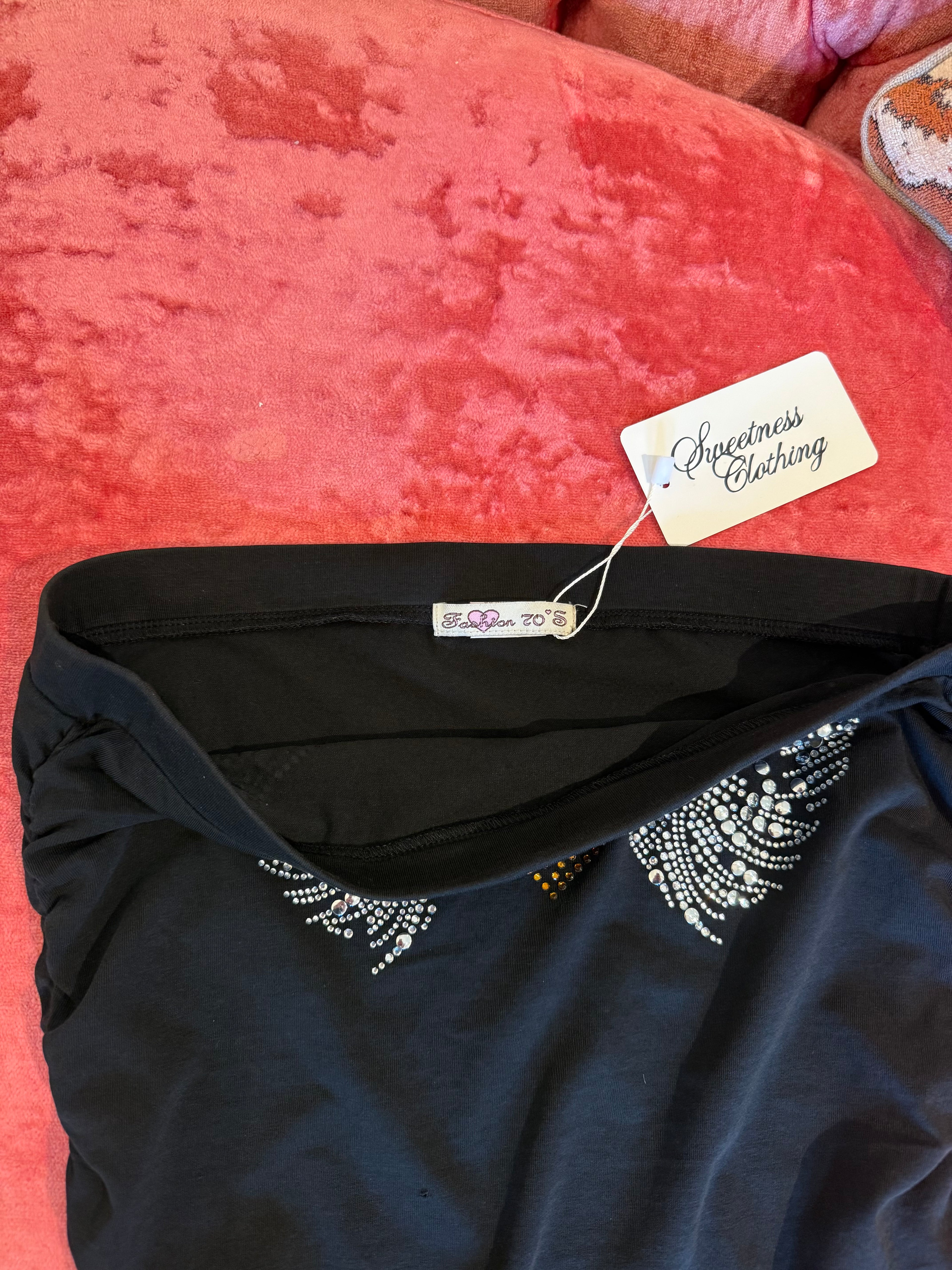 Rhinestone Angel Heart Tube Top - Large