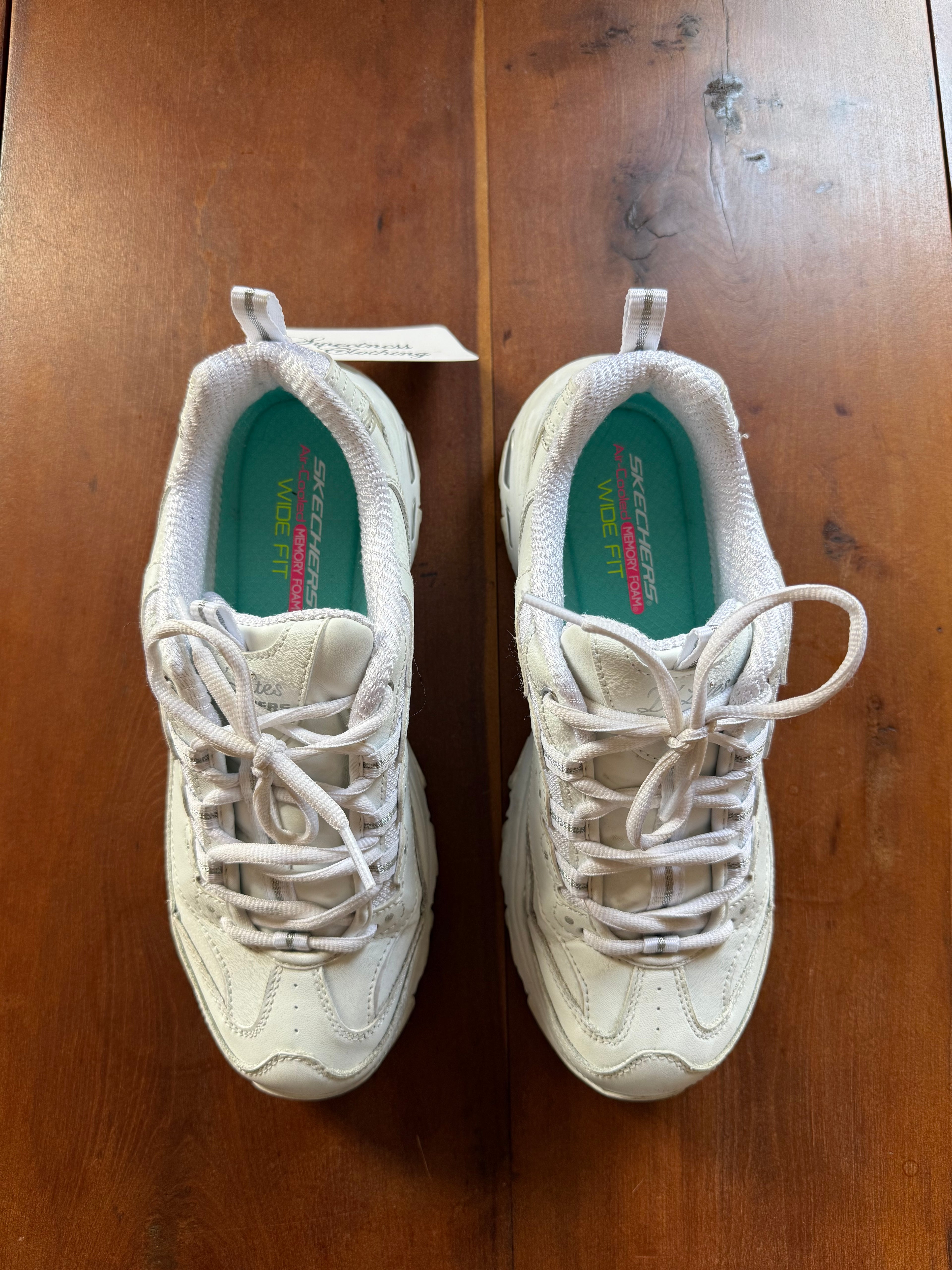 White Sketchers Sparkle Sneaker - Size 9