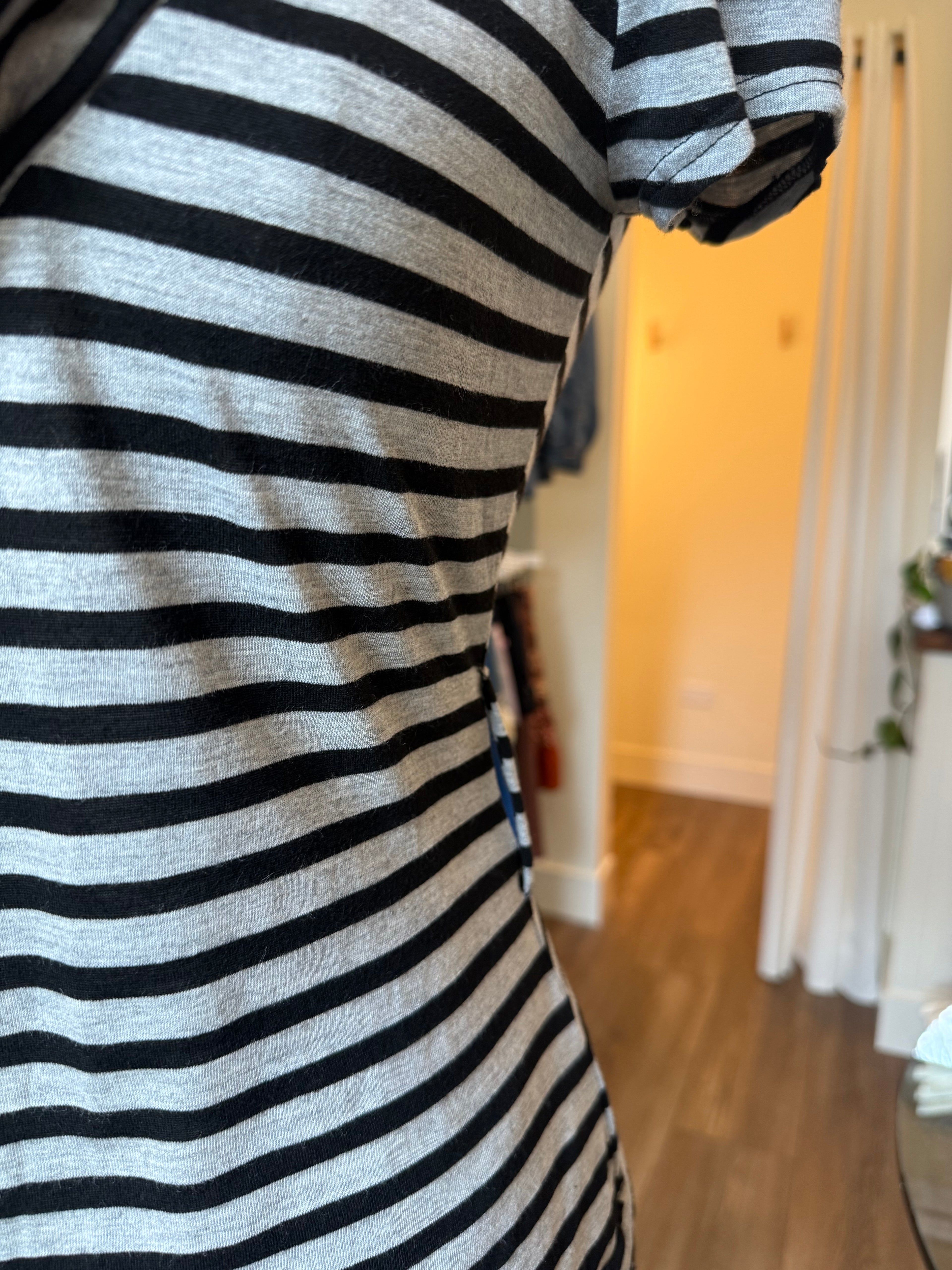 Cowl Neck Striped Top - Medium