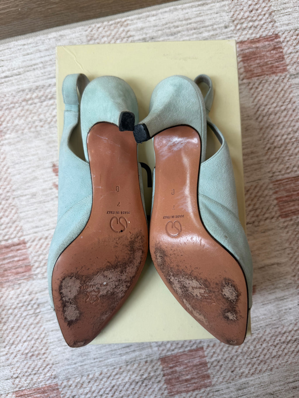 Vintage St John Tiffany Blue Slingbacks - Size 7