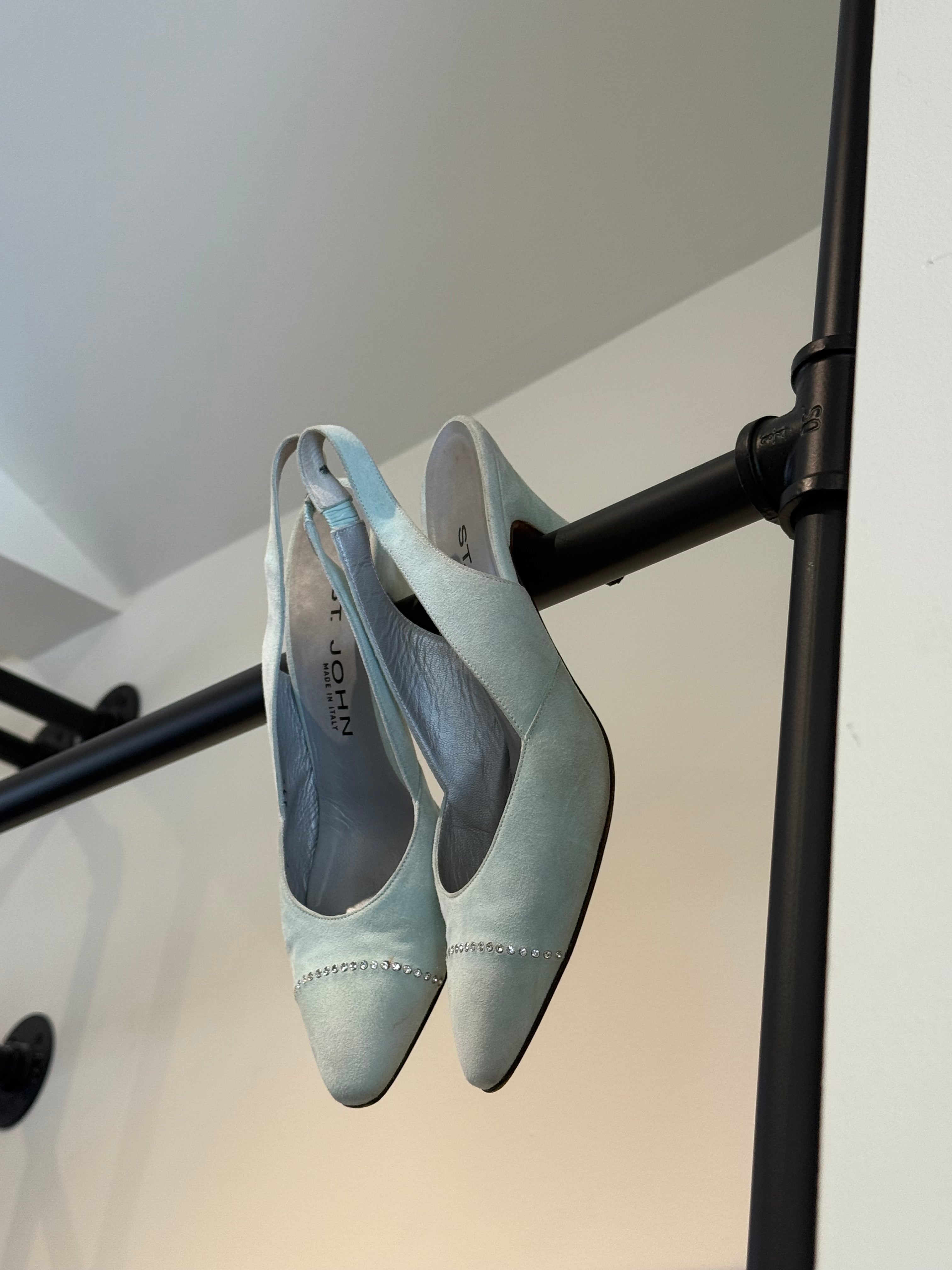 Vintage St John Tiffany Blue Slingbacks - Size 7