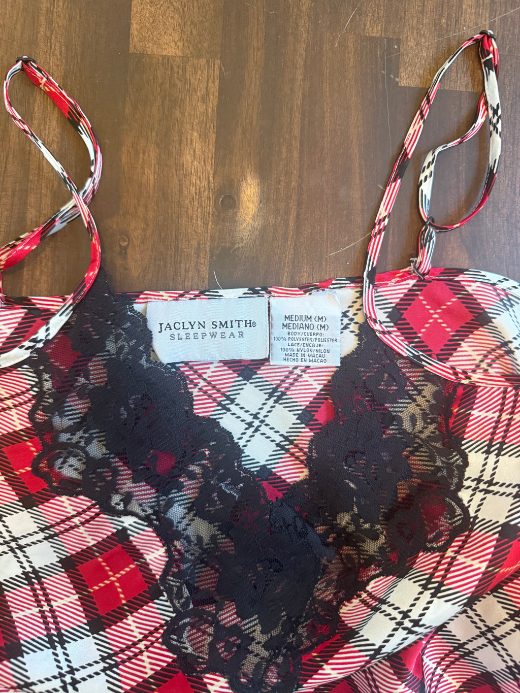 Plaid Lace Trim Tank - Medium