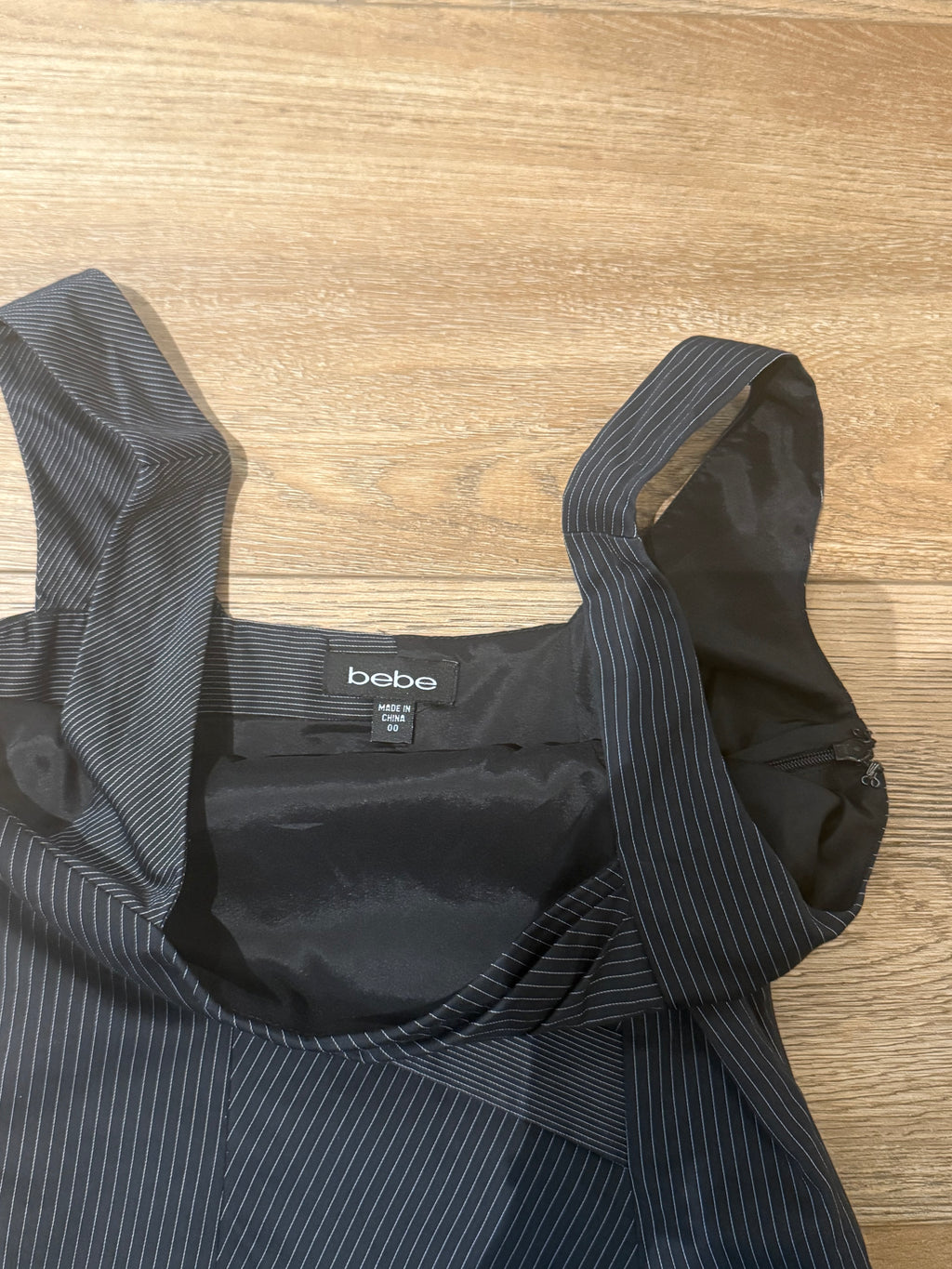 Bebe Pinstripe Asymmetrical Dress - 00