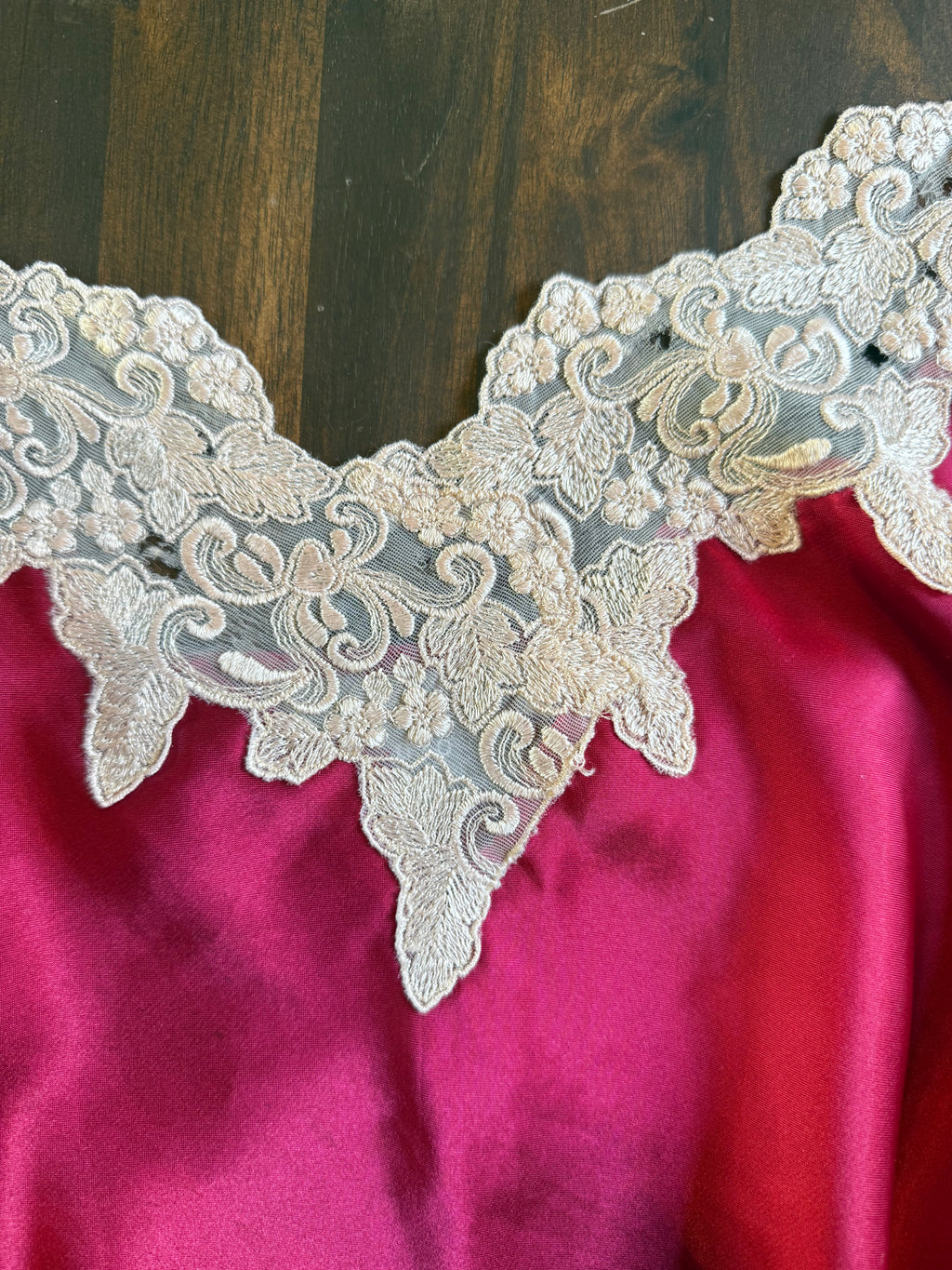 Pink Lace Trim Tank - Medium