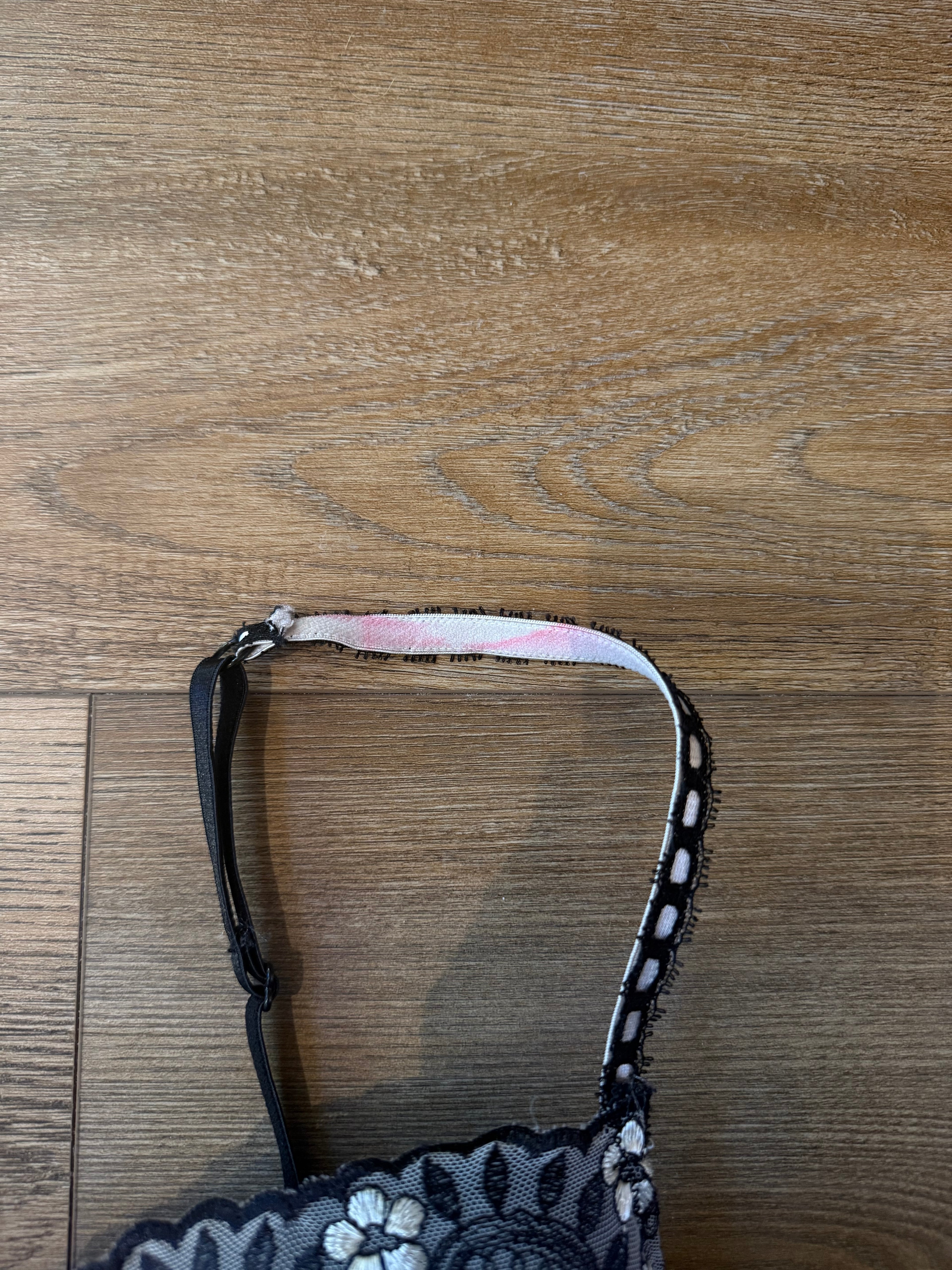 Black and White Embroidered Corset Top - Large