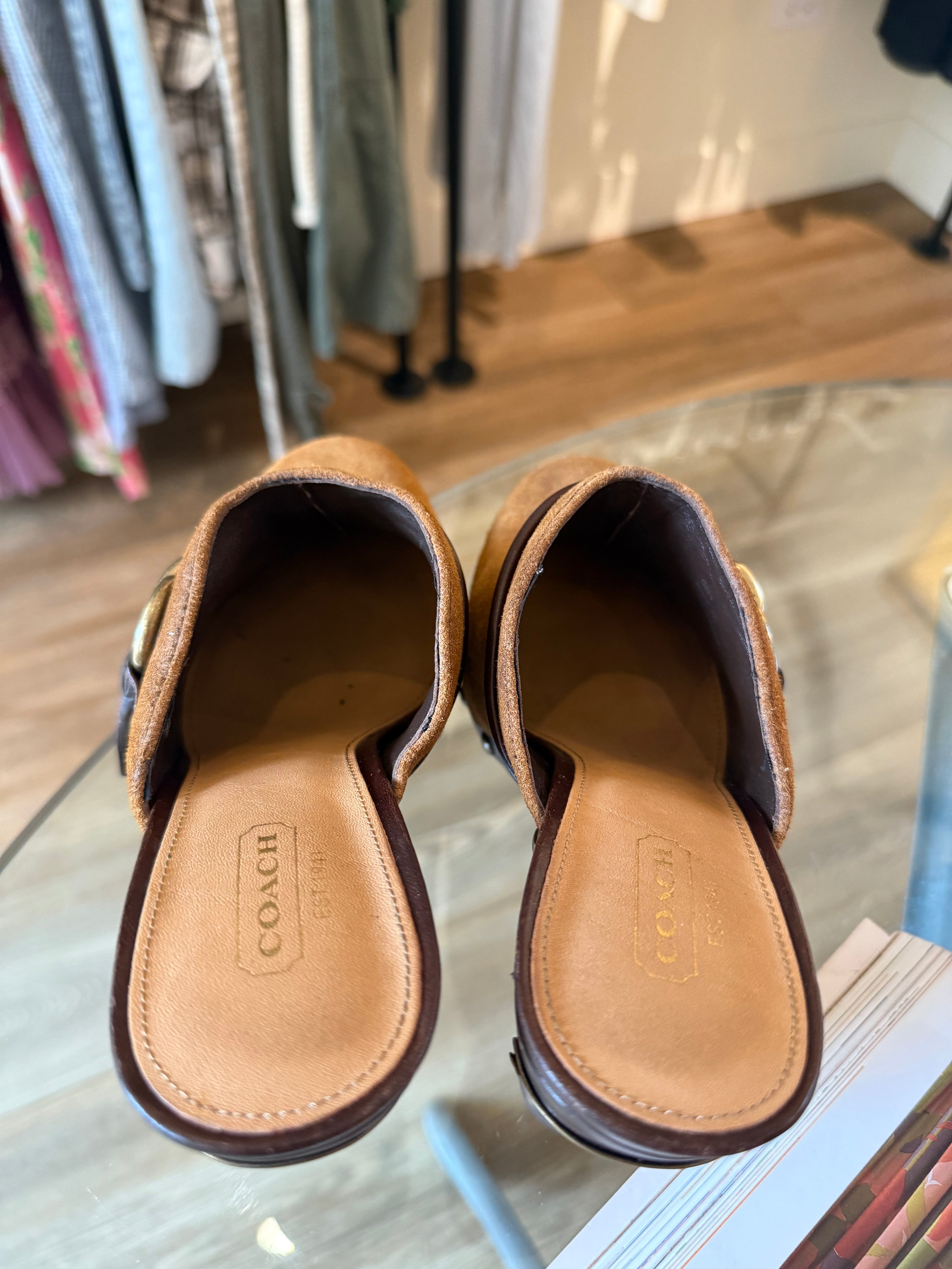 Coach Suede Mules - Size 8