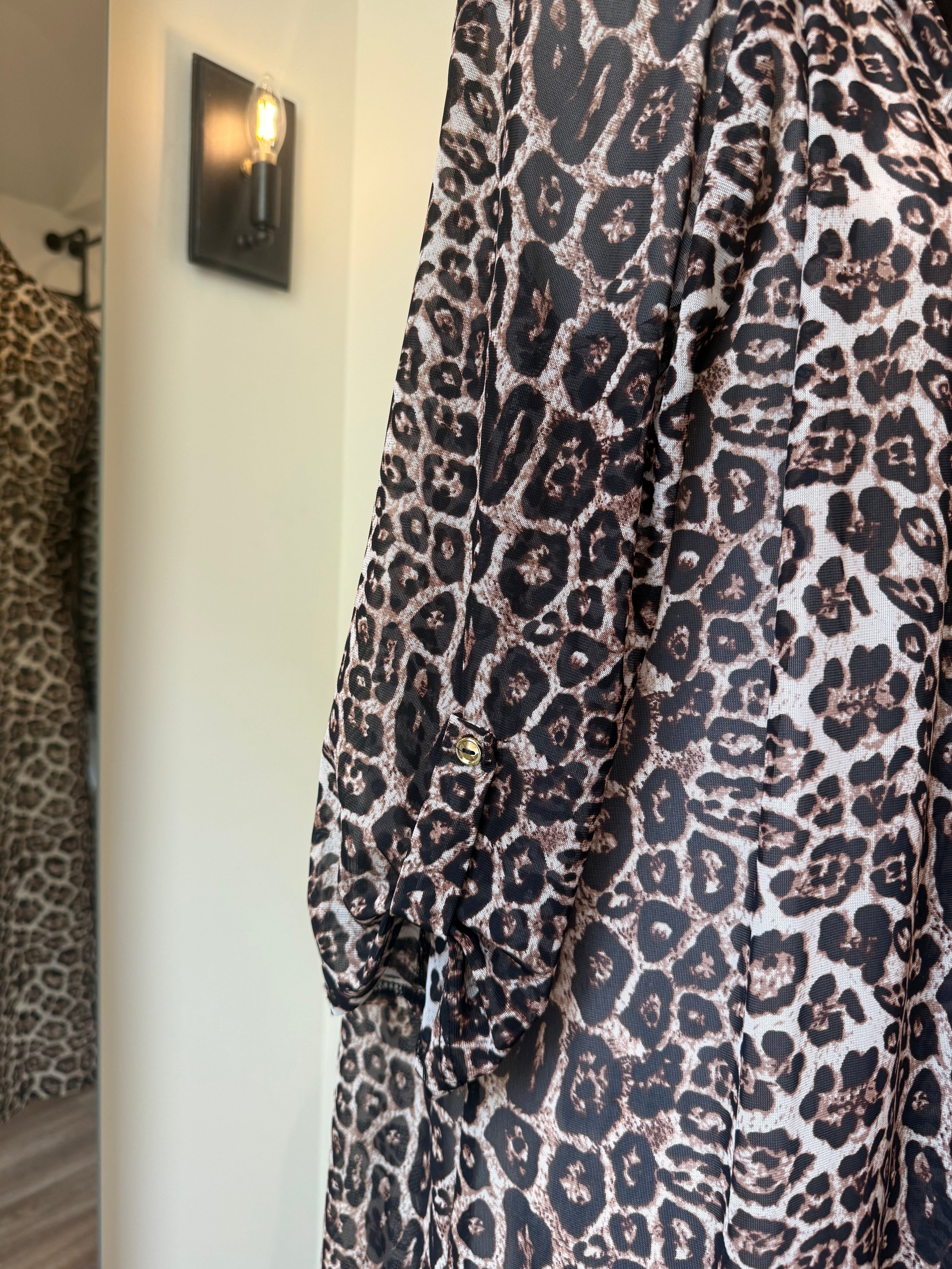 Maxi Sheer Leopard Cardigan - Medium