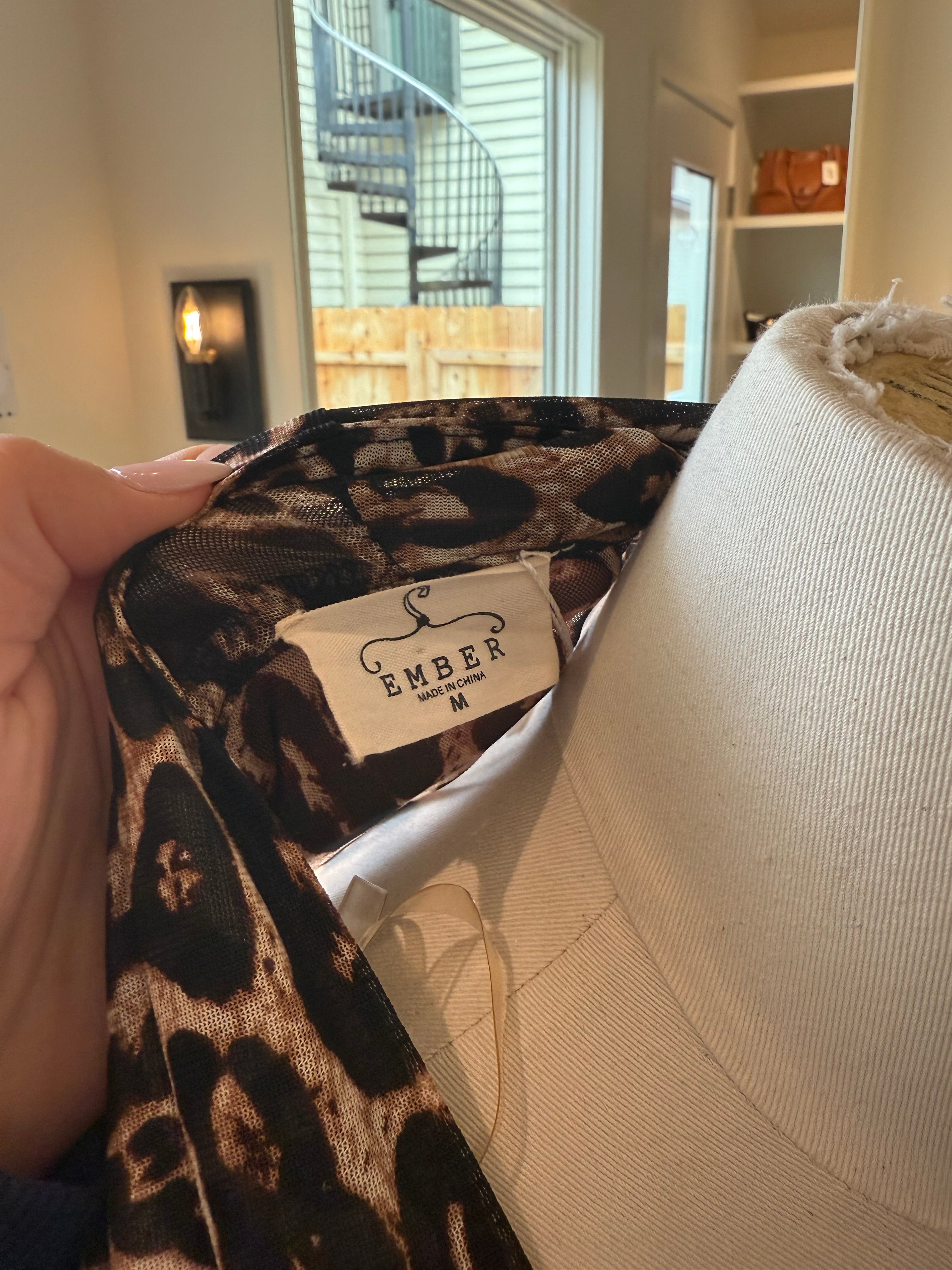 Maxi Sheer Leopard Cardigan - Medium