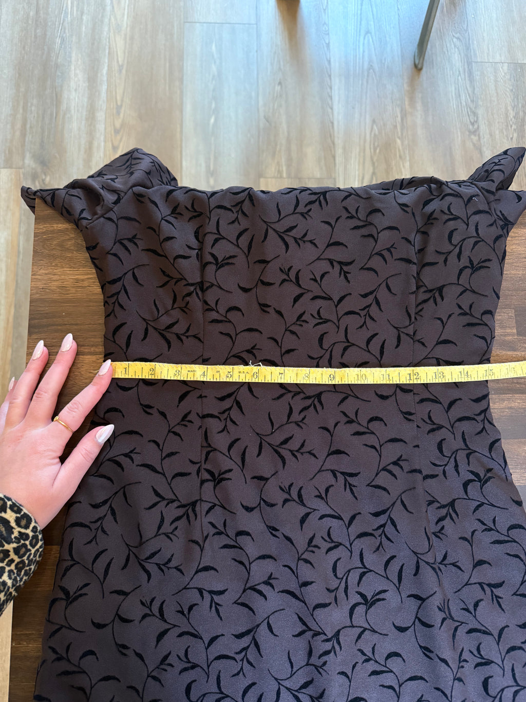 Sheer Brown Floral Dress - Small