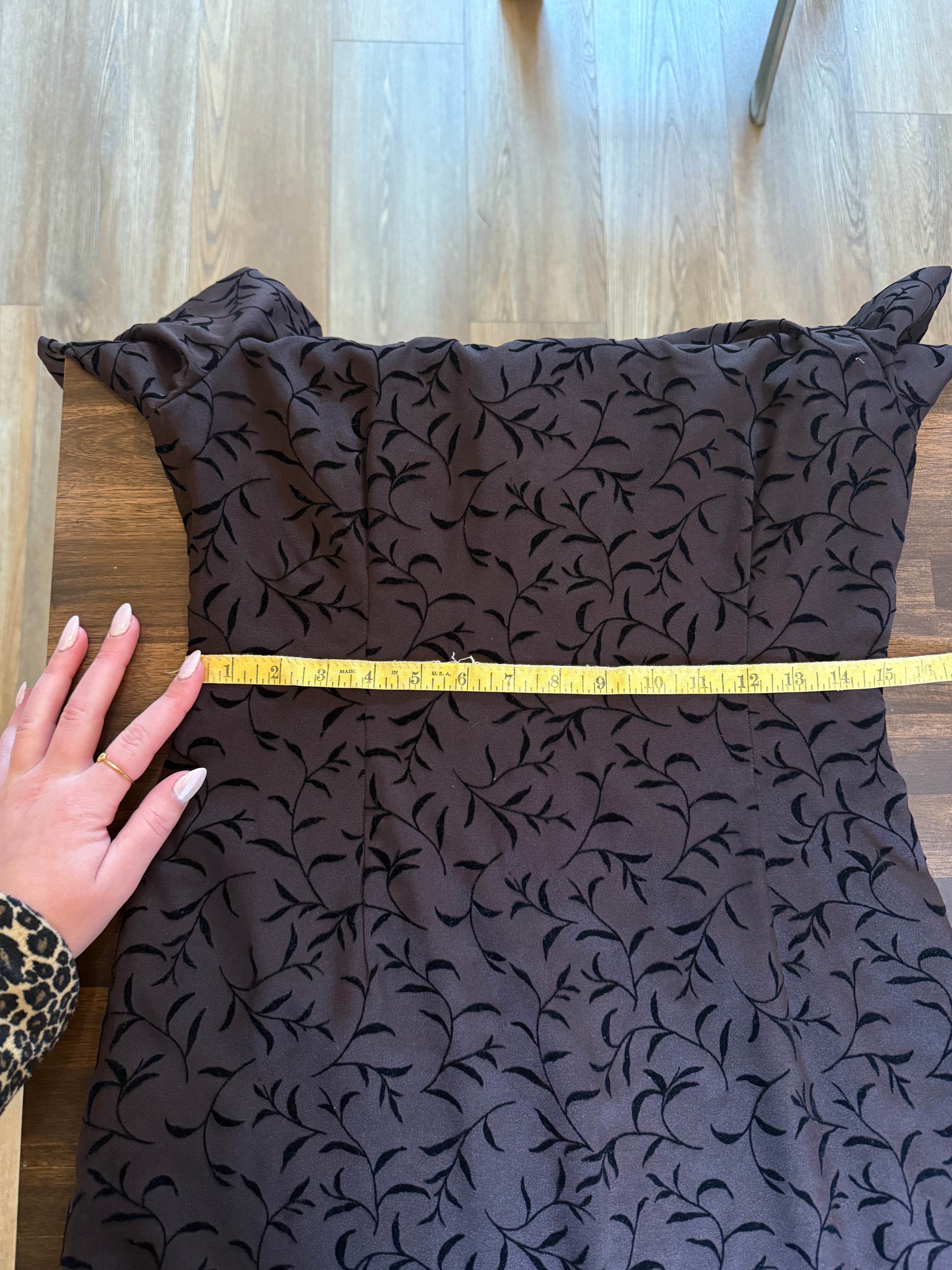 Sheer Brown Floral Dress - Small