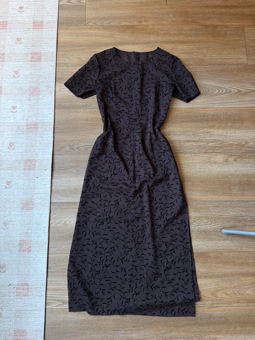 Sheer Brown Floral Dress - Small