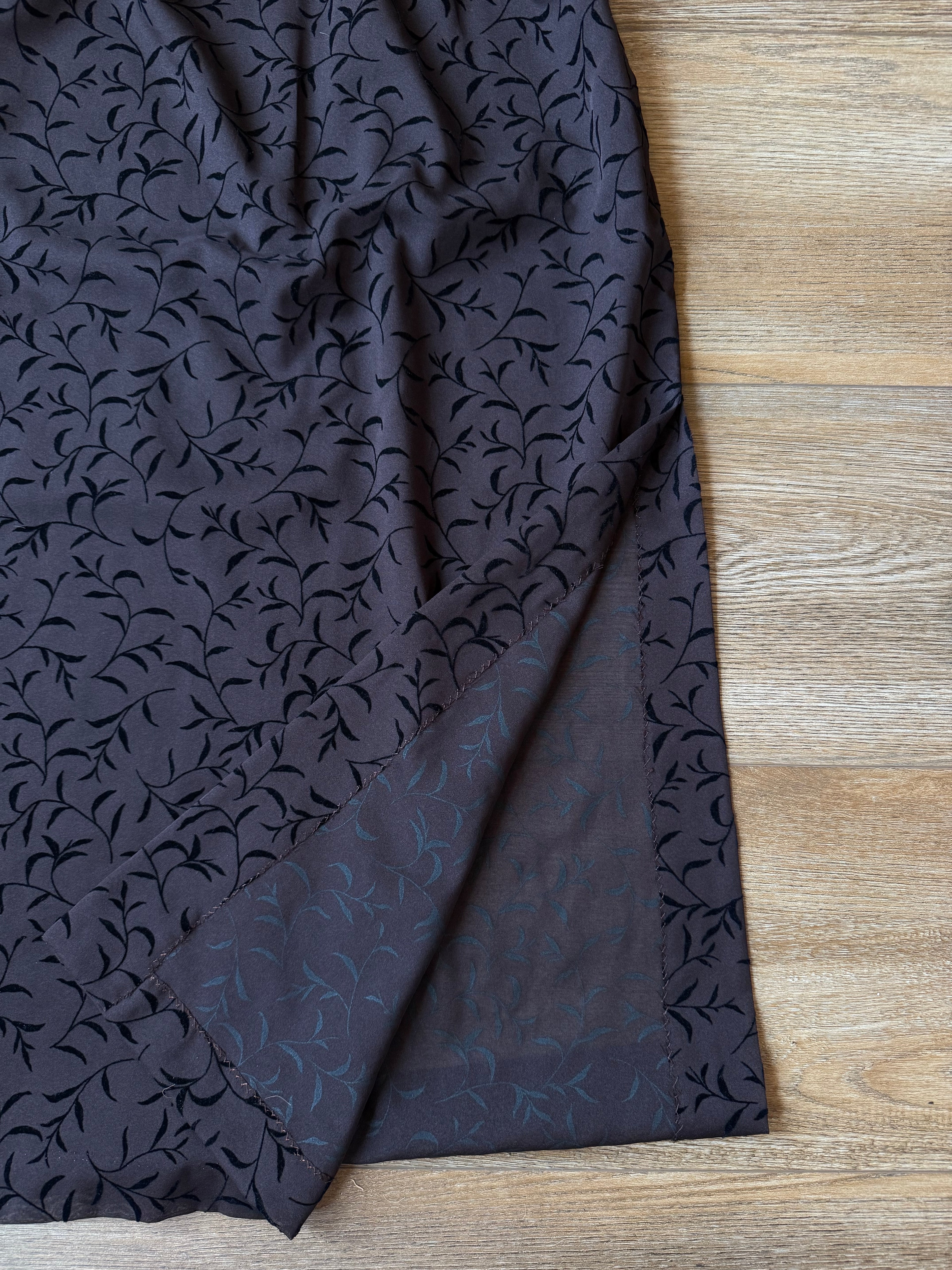 Sheer Brown Floral Dress - Small