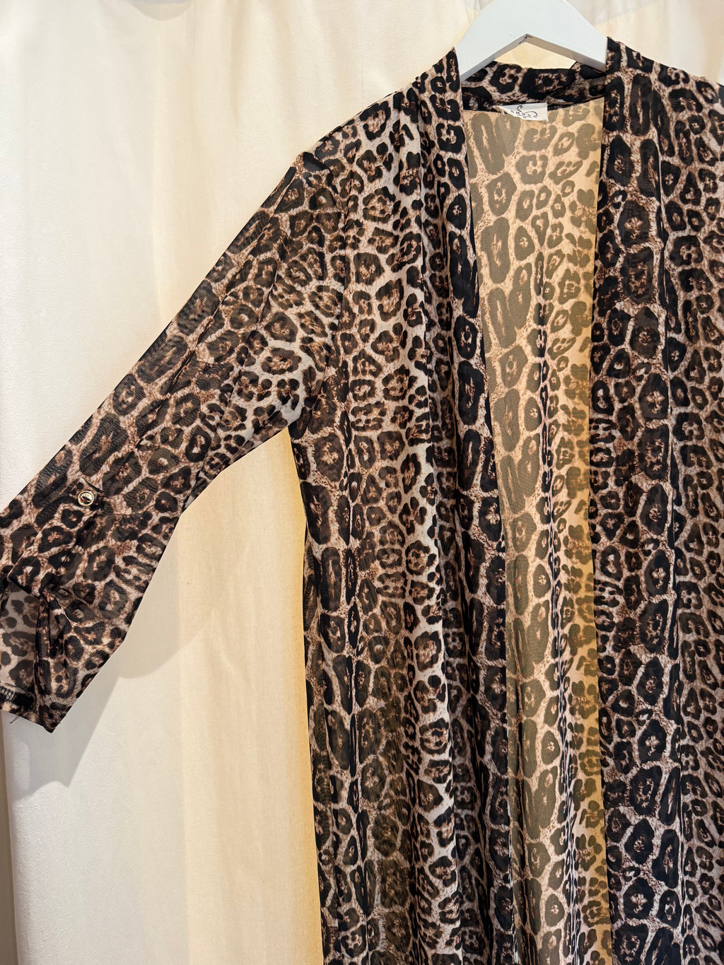Maxi Sheer Leopard Cardigan - Medium