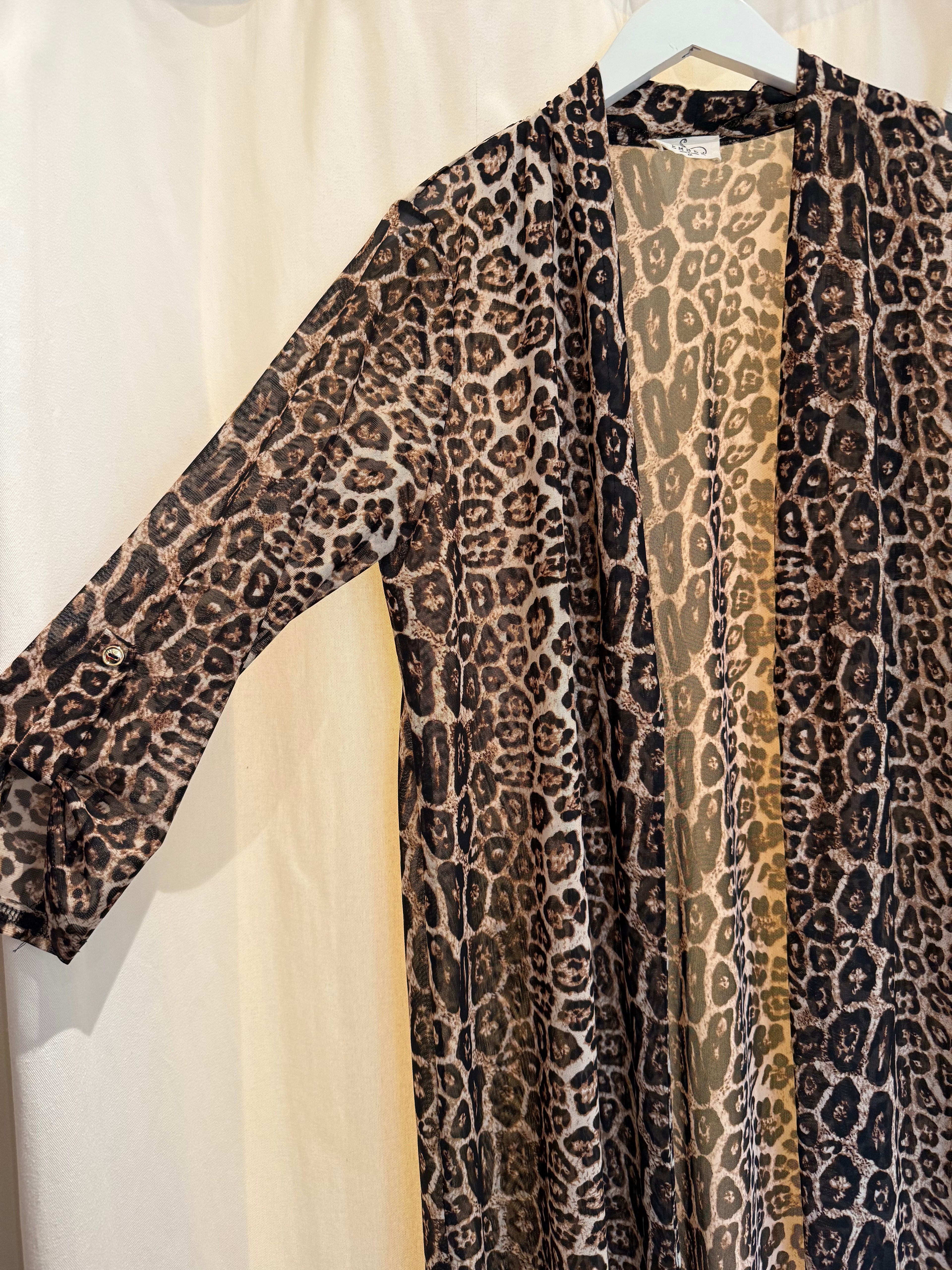 Maxi Sheer Leopard Cardigan - Medium