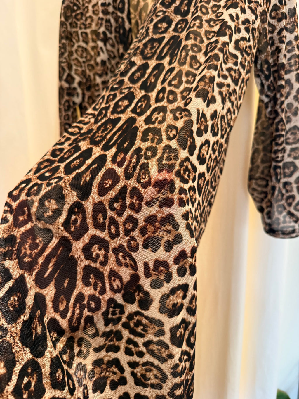 Maxi Sheer Leopard Cardigan - Medium
