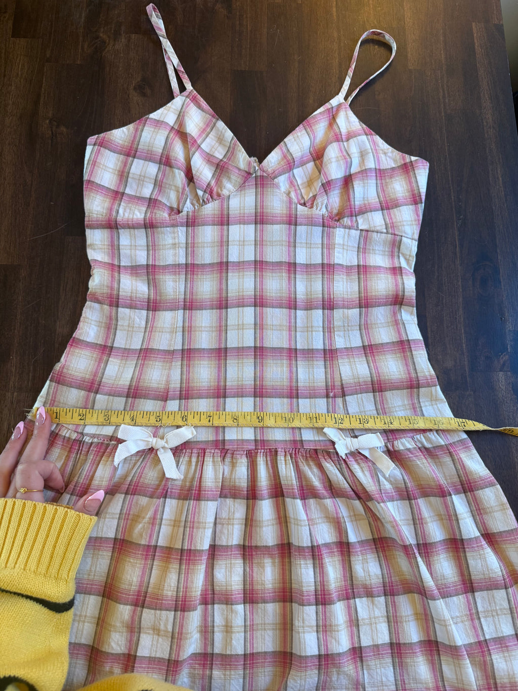 Plaid Bow Detail Dress - Small