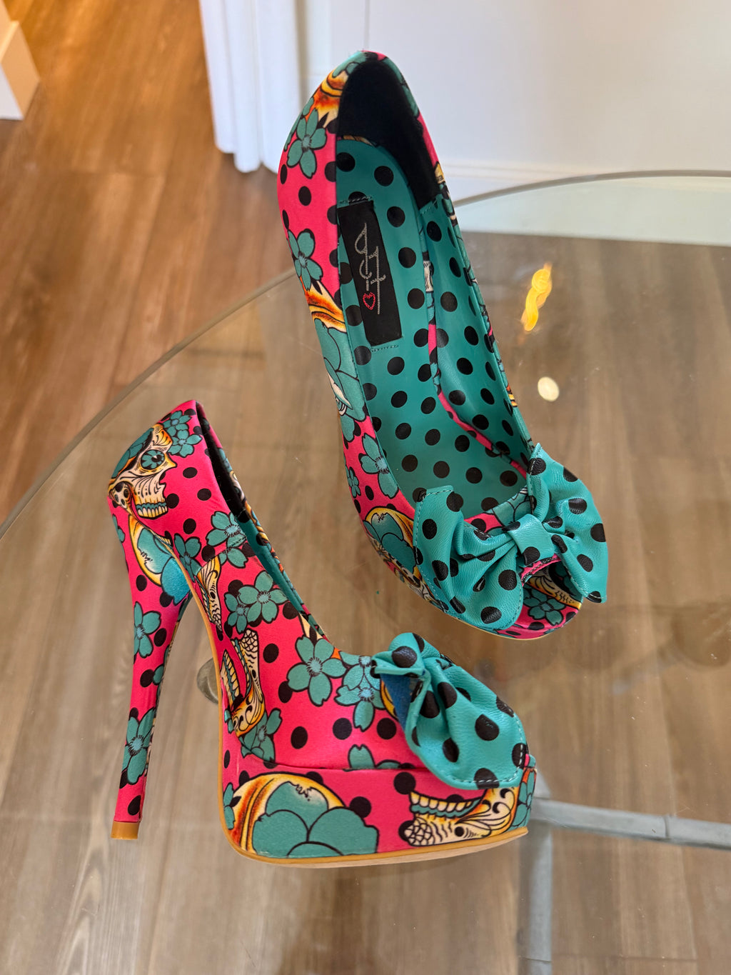 Iron Fist Sugar Skull Heels - Size 5