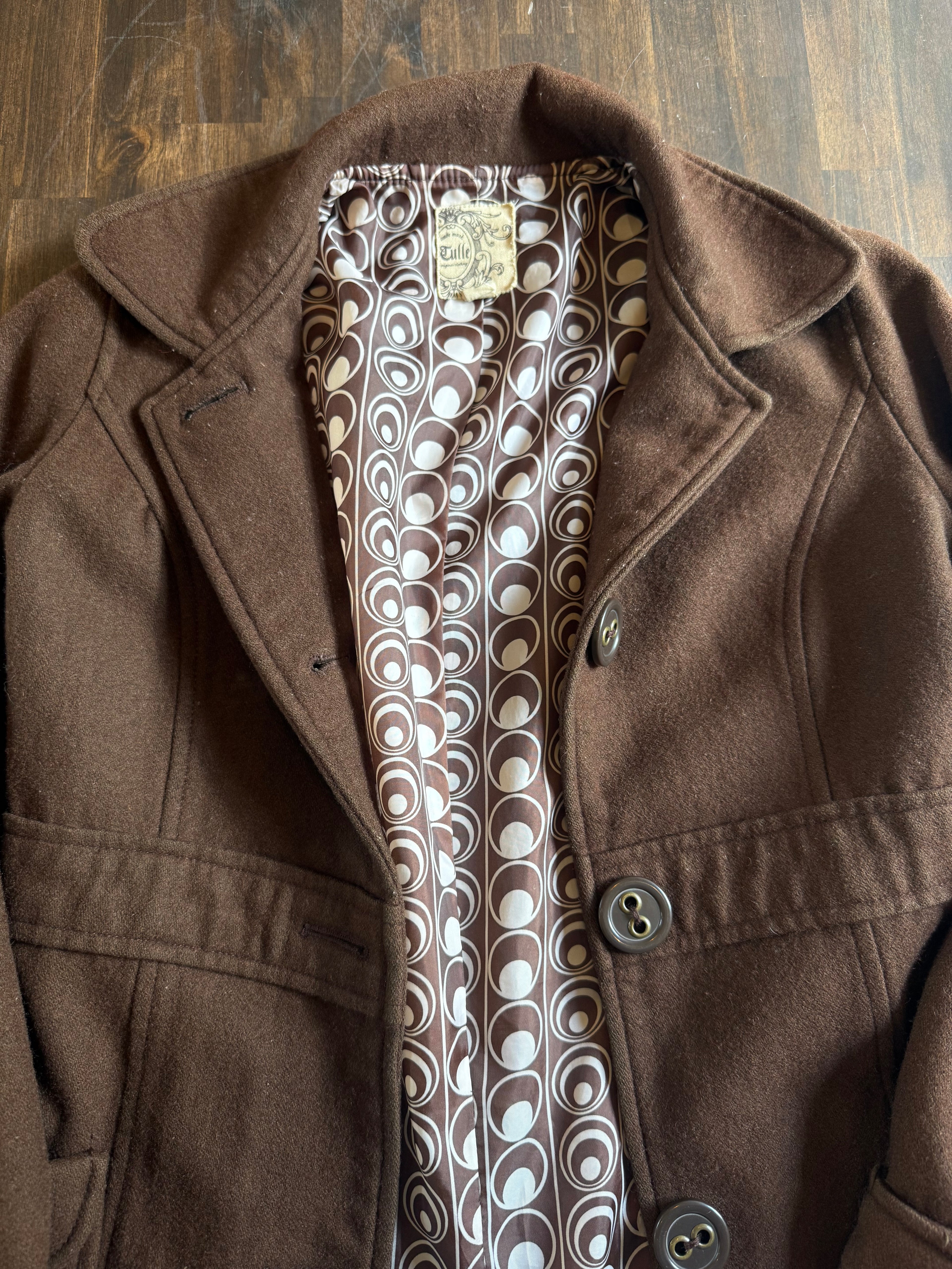 Brown Peacoat - Small