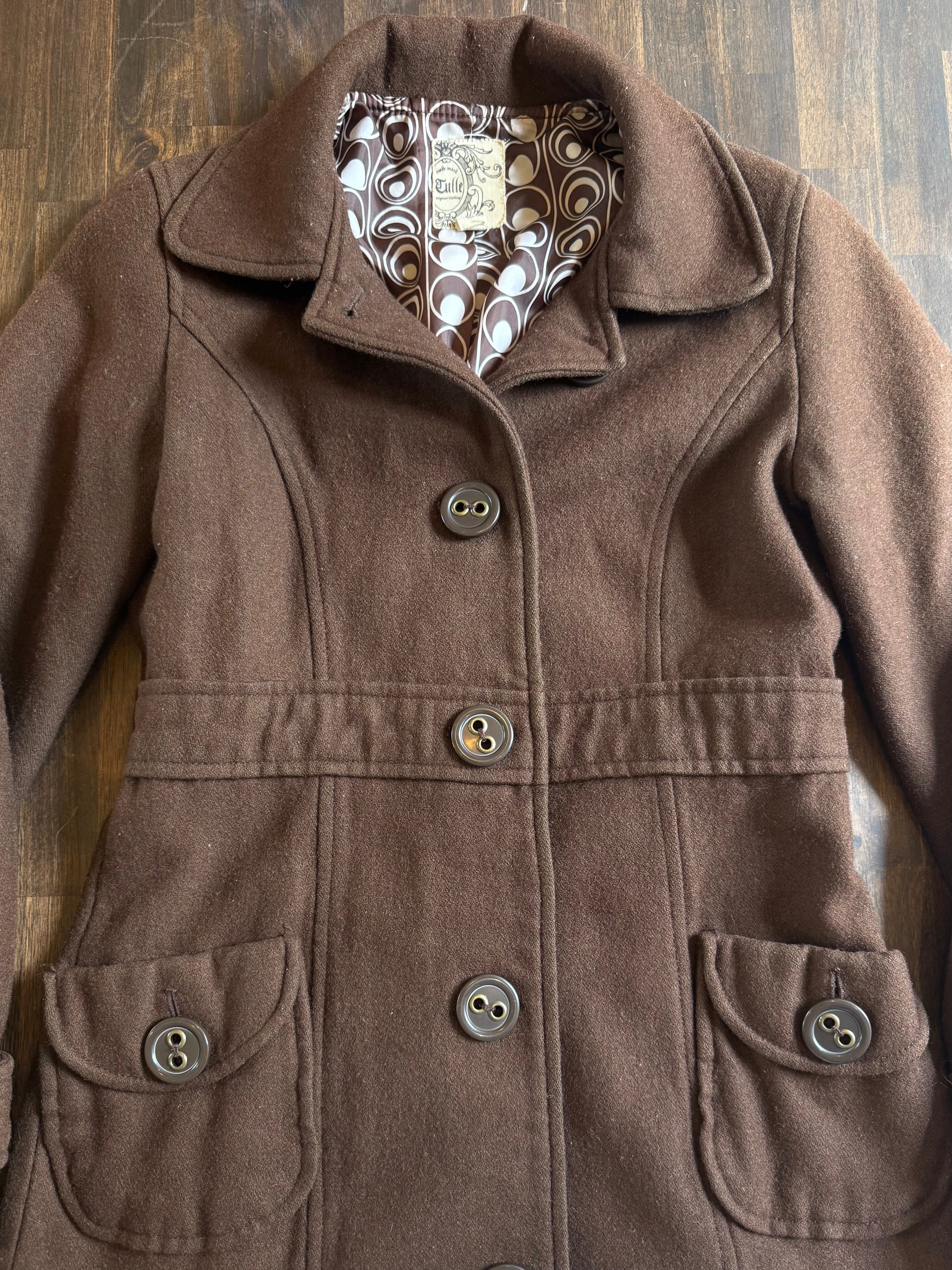 Brown Peacoat - Small