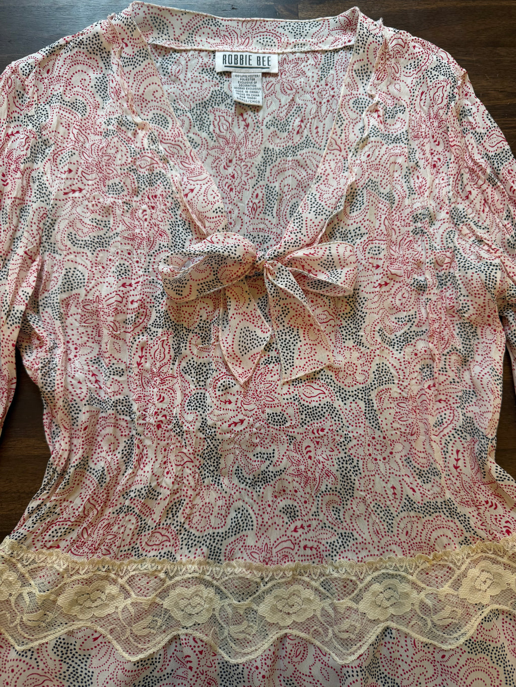 Lace Peplum Hem Blouse - Small