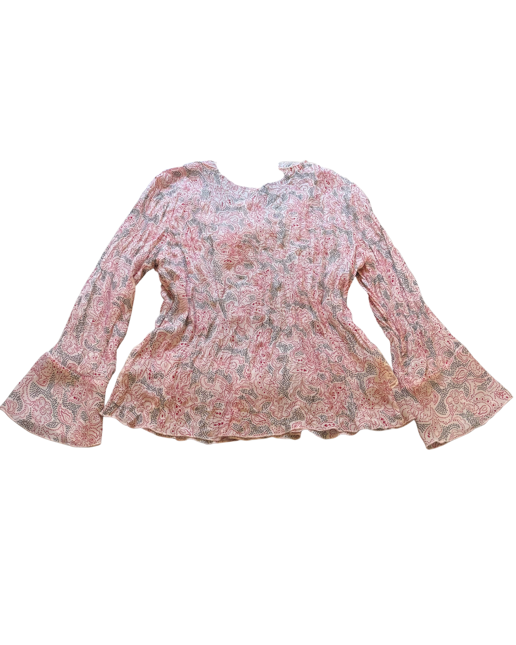 Lace Peplum Hem Blouse - Small