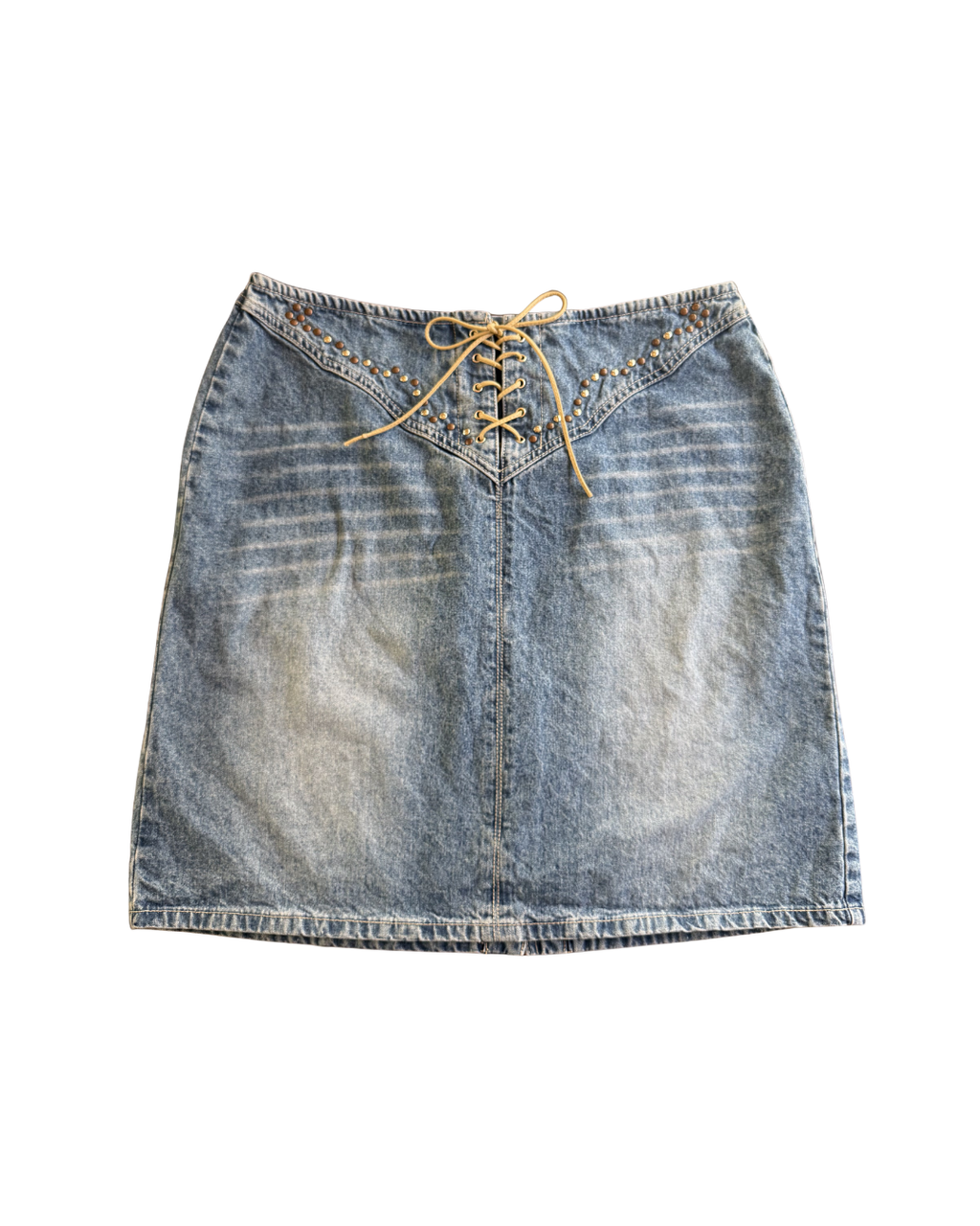 Lace Up Studded Skirt - Size 12