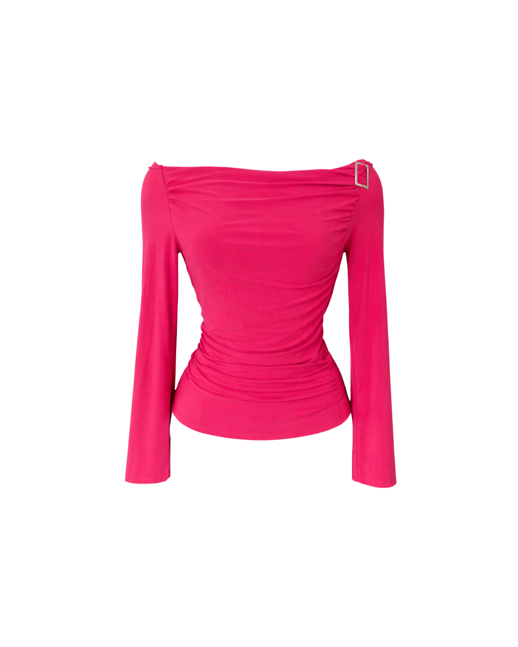Pink Off the Shoulder Ruched Top - Large