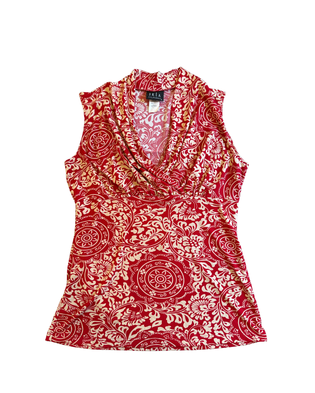 Red & White Paisley Tank - Small
