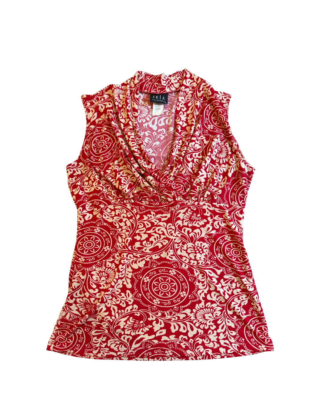 Red & White Paisley Tank - Small