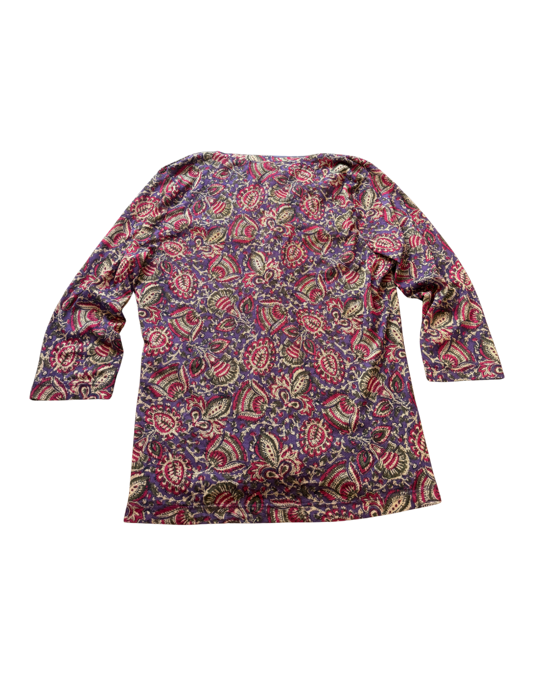 Ruffle Paisley Quarter Sleeve - XL