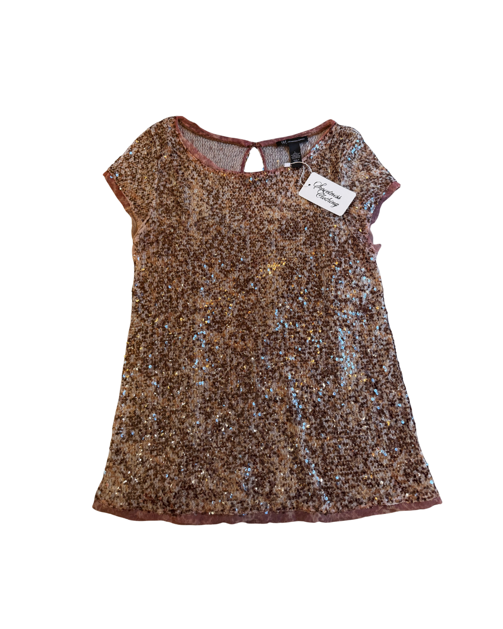 Sequin Brown and Tan Top - Large