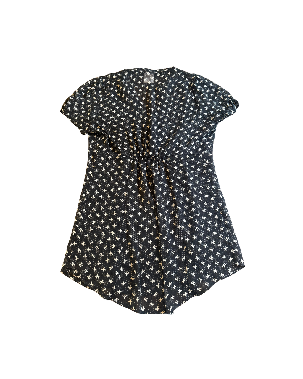 Sheer Bow Button Up - S/M