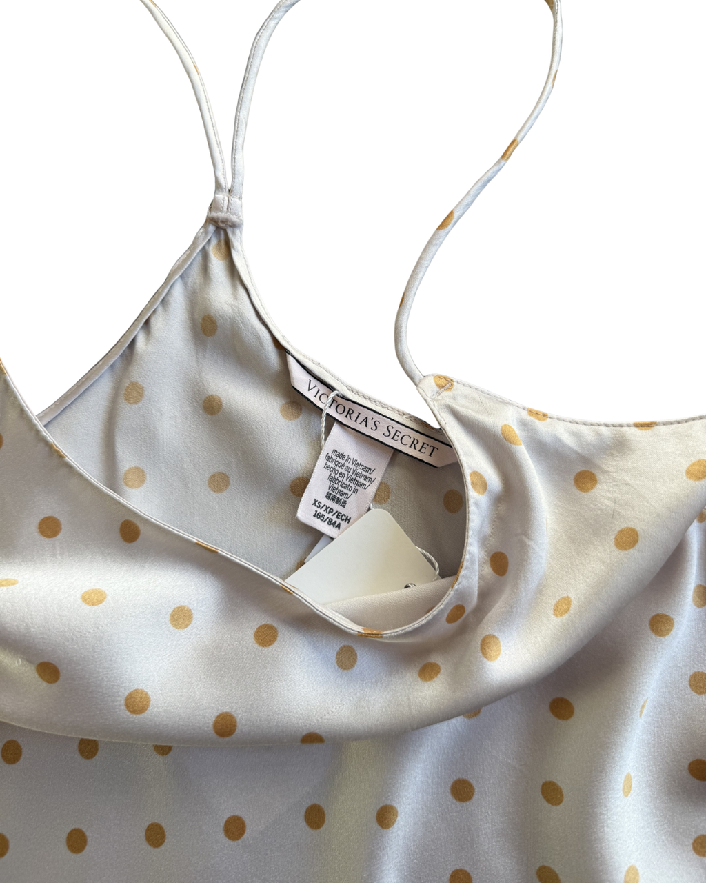 VS White & Gold Polka Dot Tank - XS