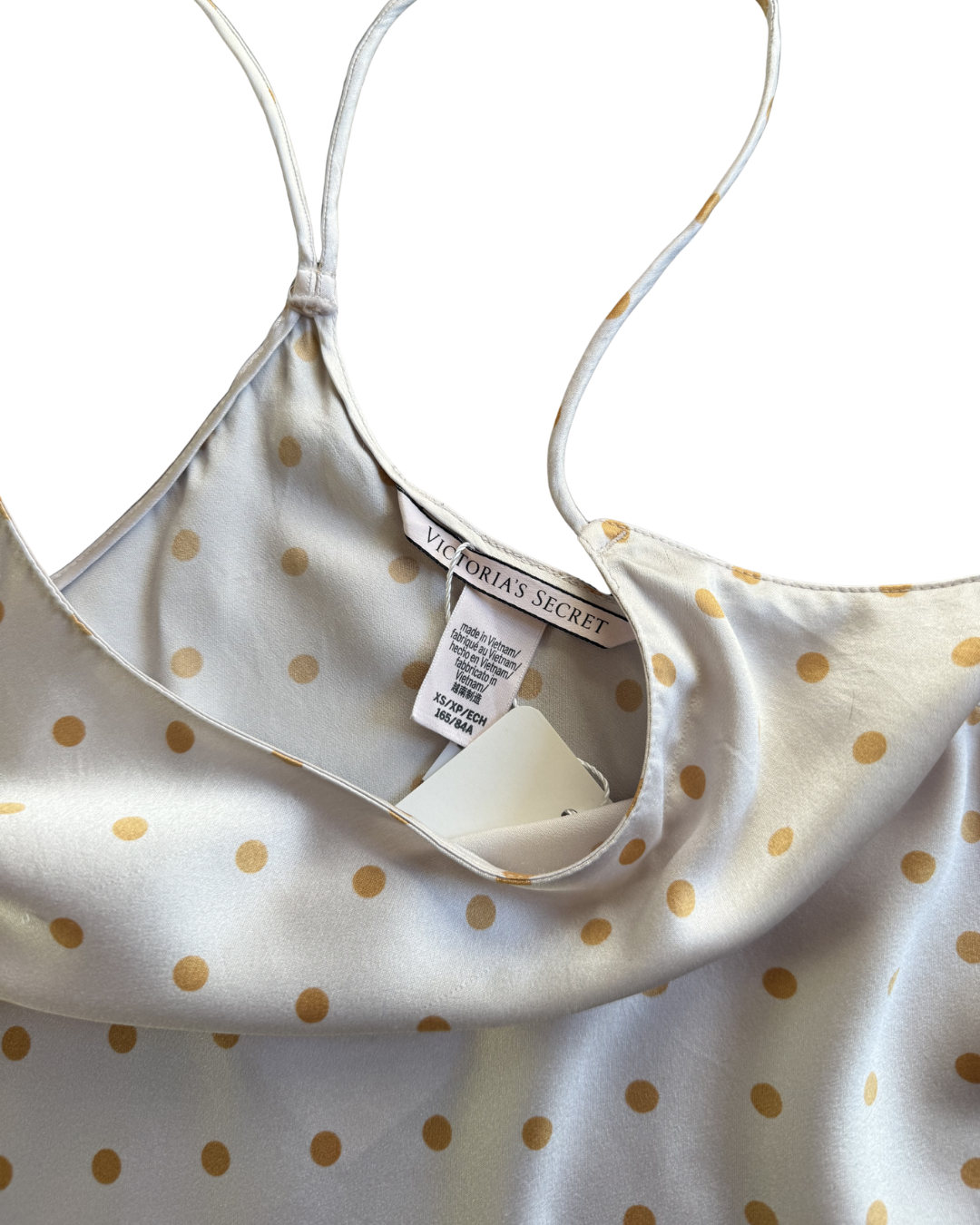 VS White & Gold Polka Dot Tank - XS