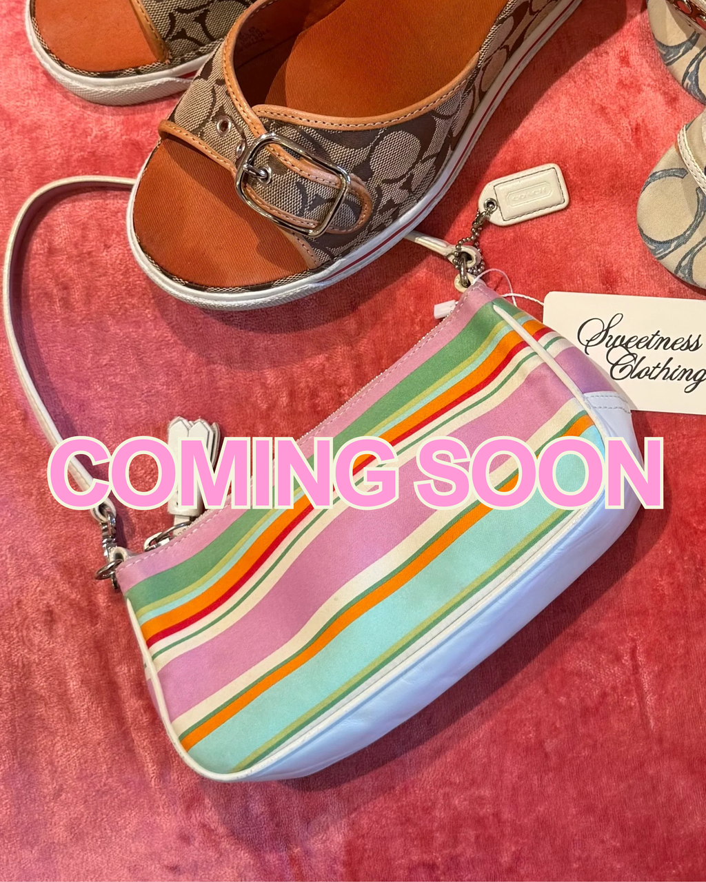 Coach 2006 Hamptons Stripe Mini Shoulder Bag