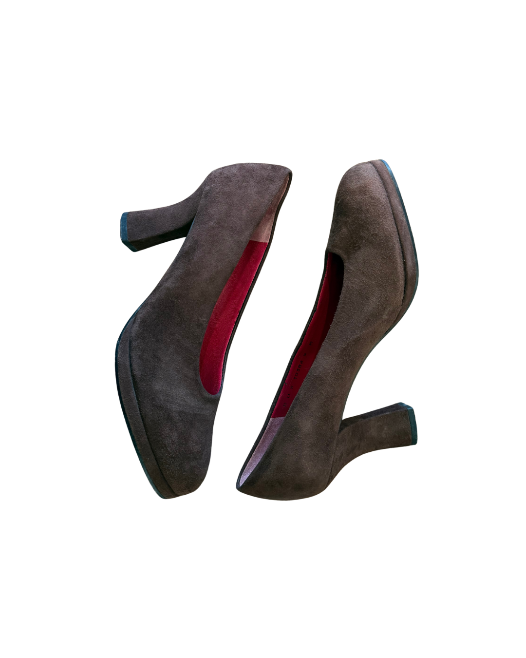 Vintage Charles Jourdan Brown Suede Heels - Size 9