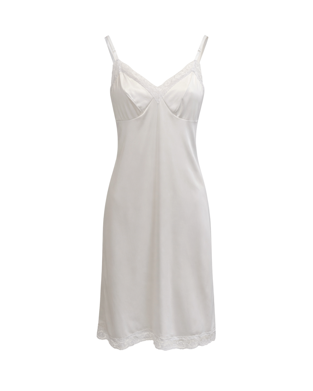 White Midi Slip Dress - Large