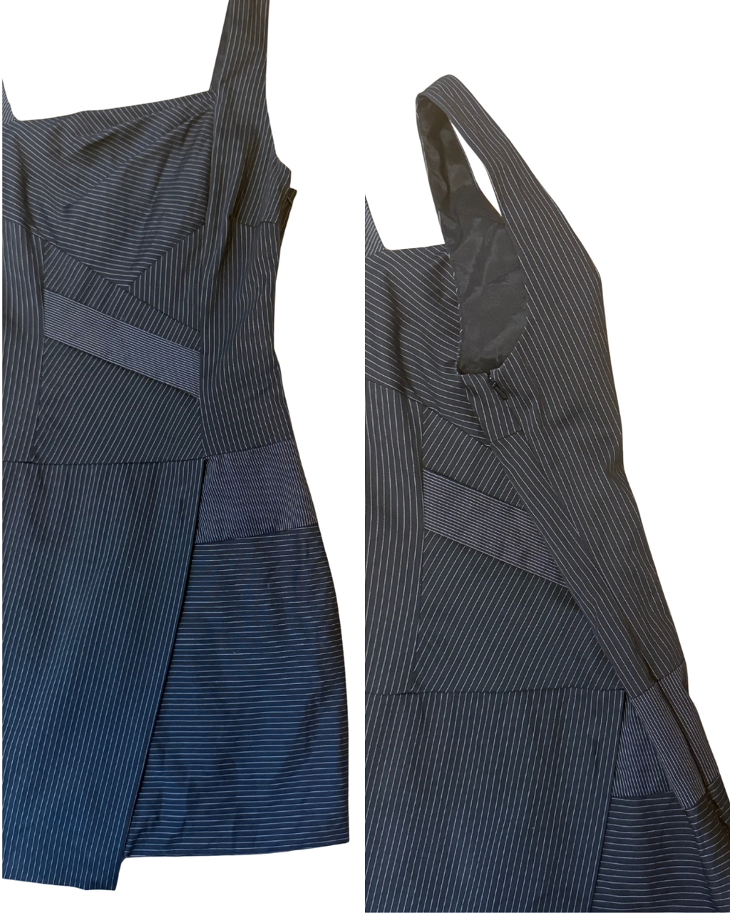 Bebe Pinstripe Asymmetrical Dress - 00