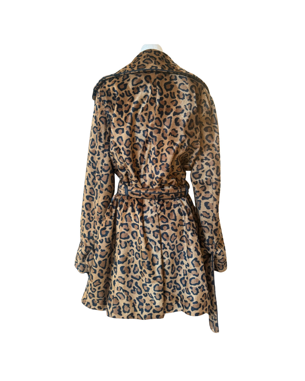 Betsey Johnson Leopard Trench Coat - XL