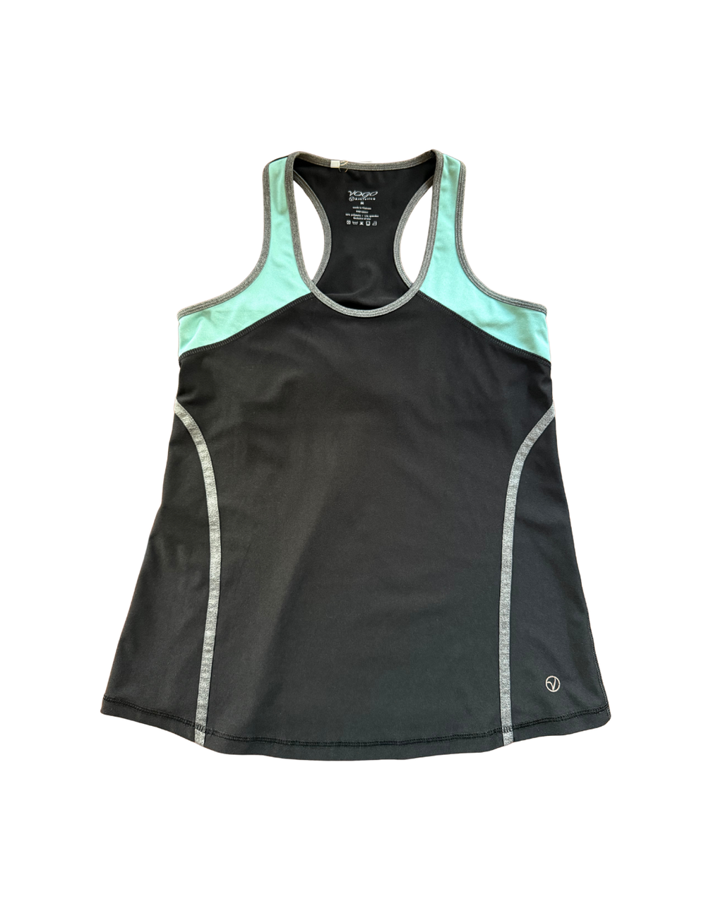 Black & Teal Workout Tank - Medium