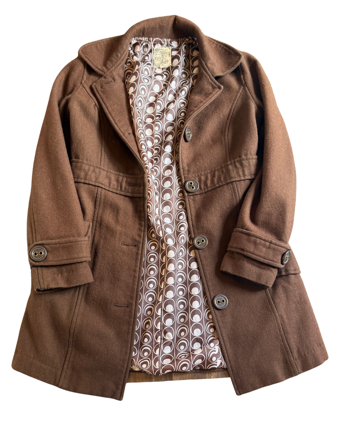 Brown Peacoat - Small
