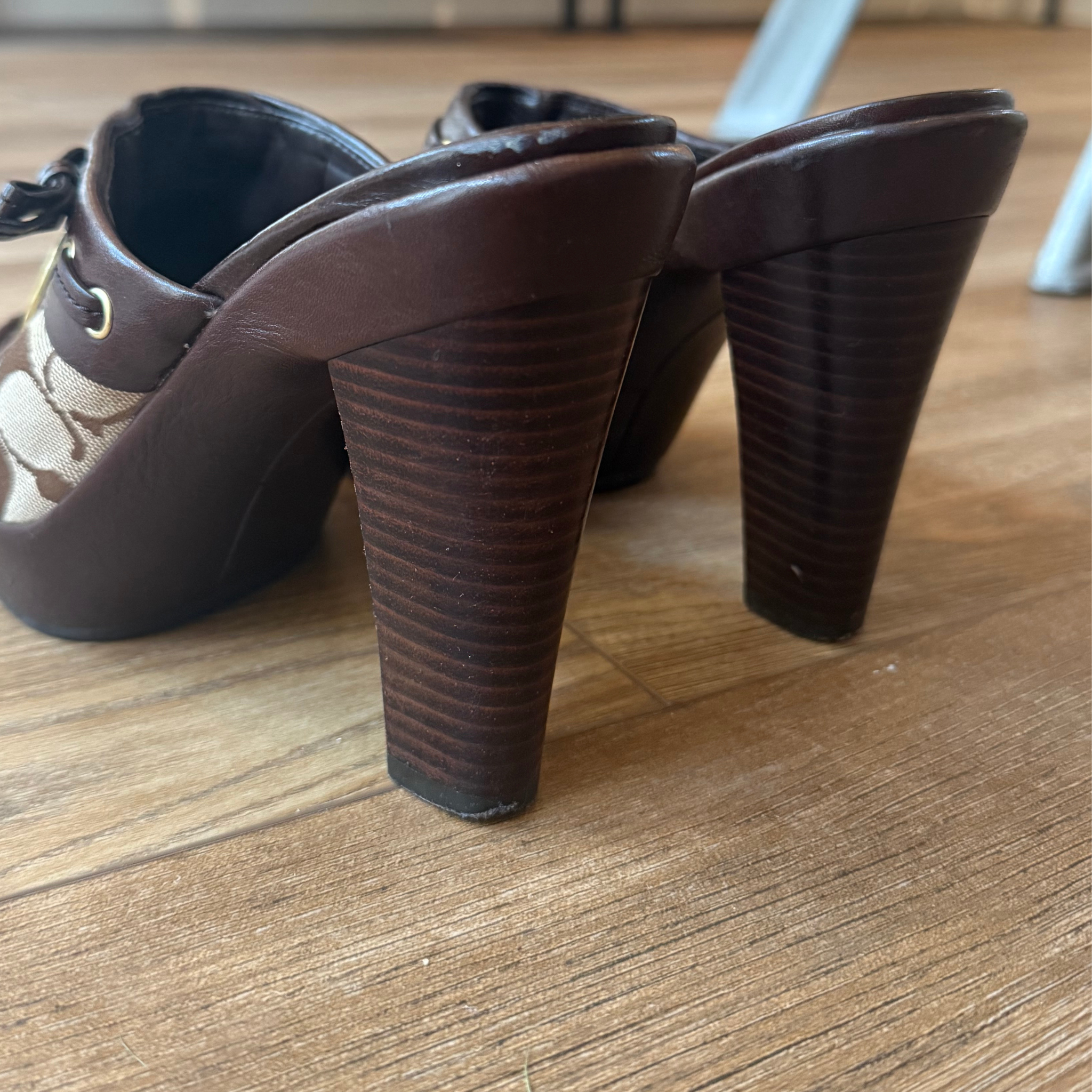 Coach Brown Mules - 8.5