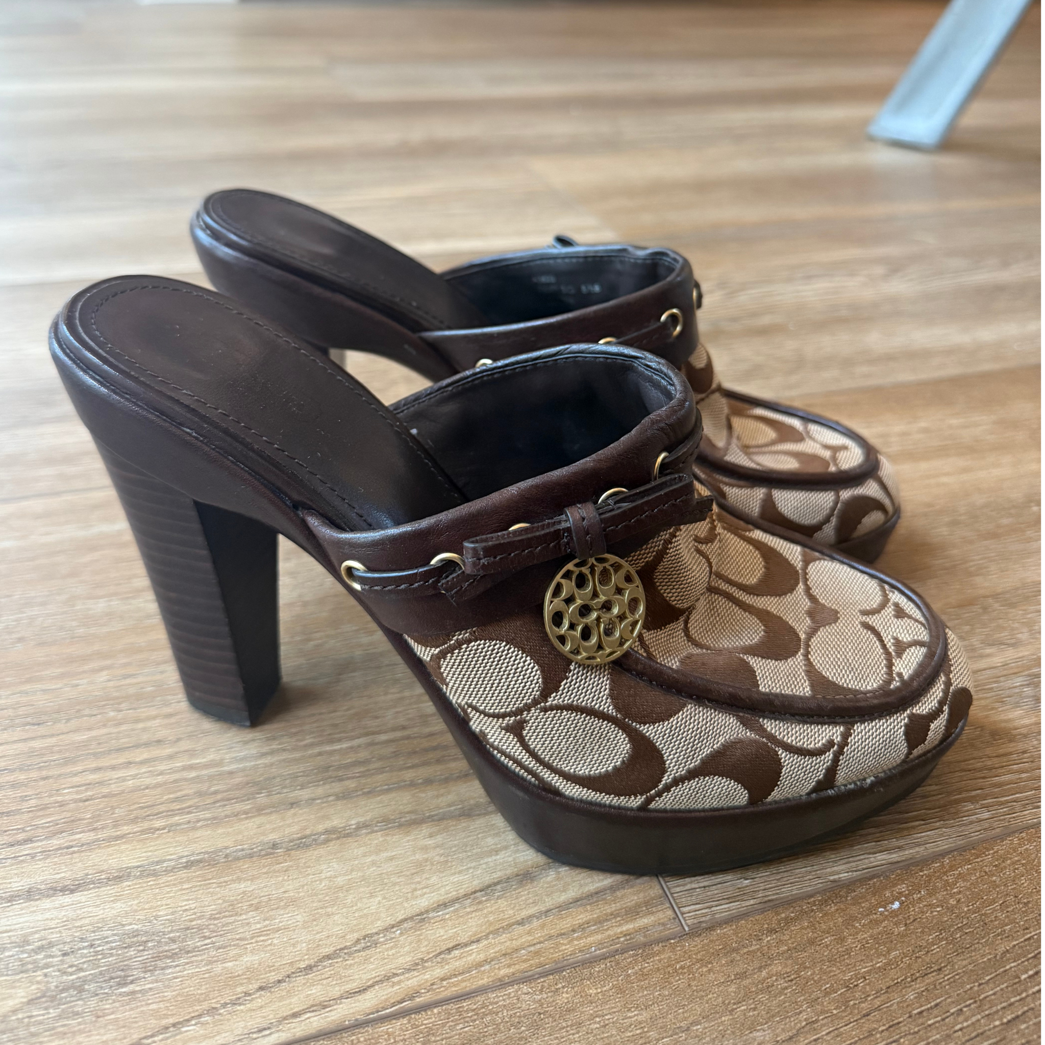 Coach Brown Mules - 8.5