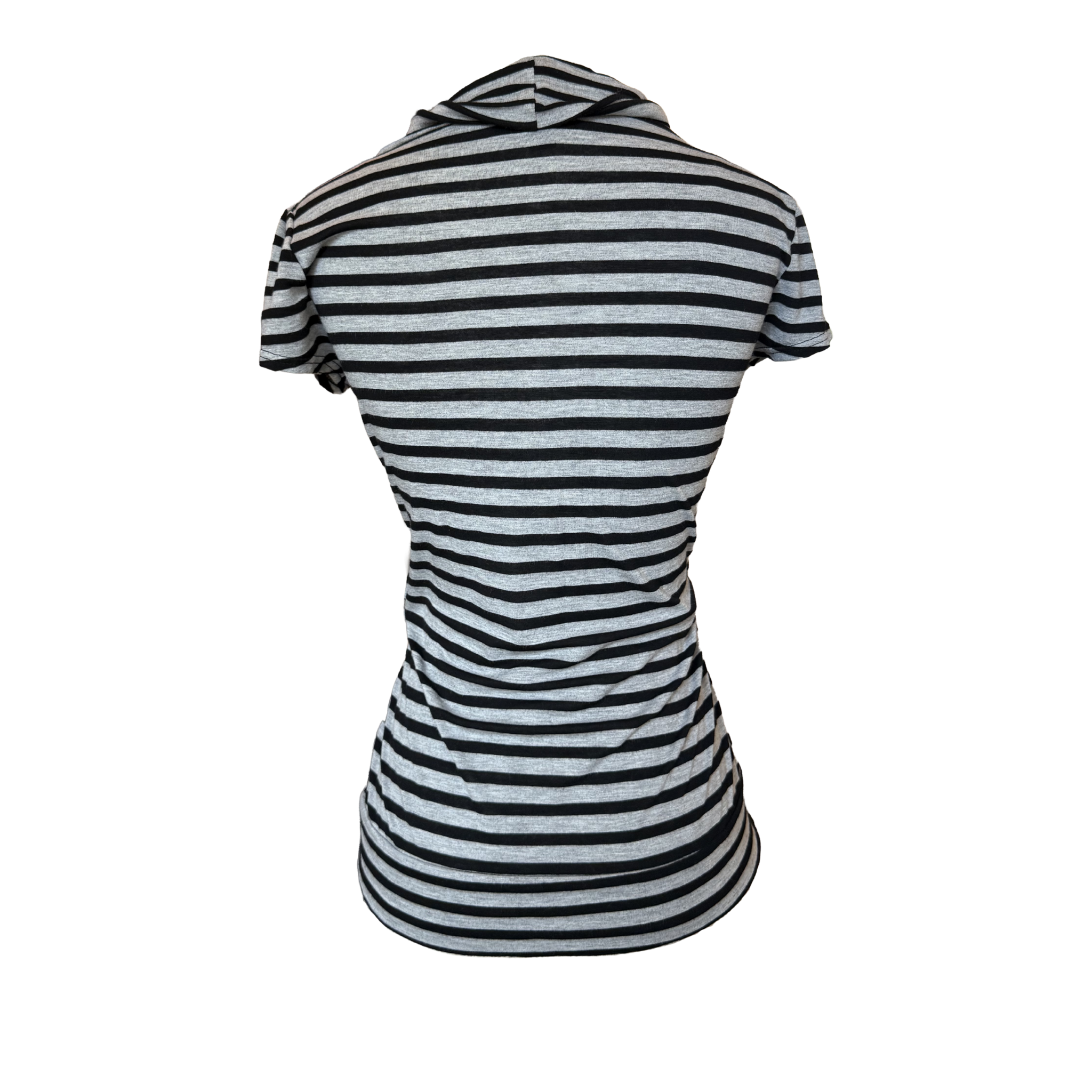 Cowl Neck Striped Top - Medium