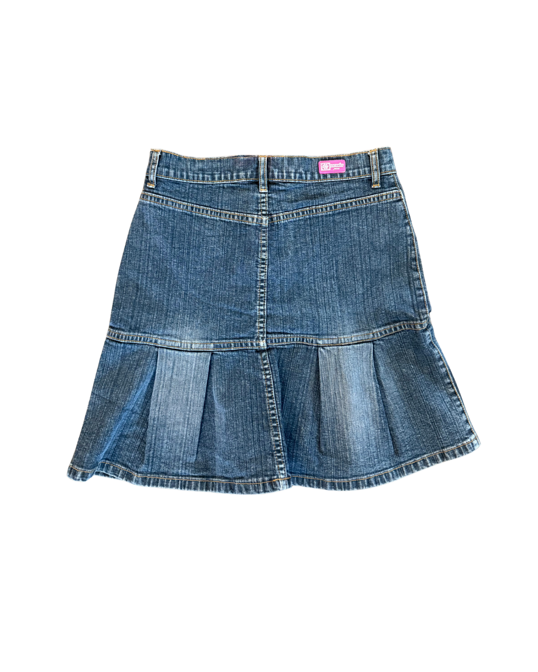 Dark Wash Denim Pleated Skirt - Size 4